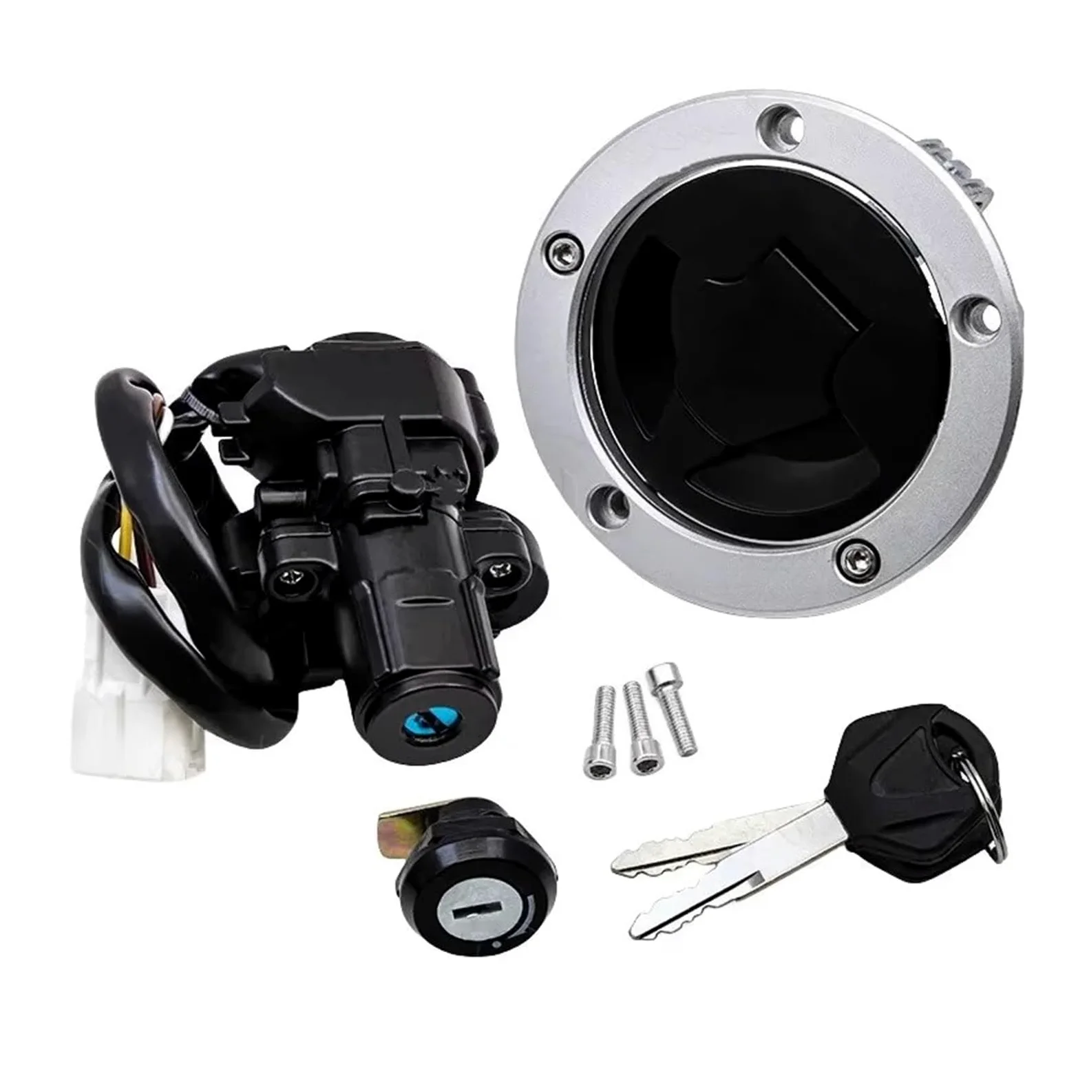 Interruptor De Llave De Encendido para Kawasak Bloqueo Interruptor Encendido | Encendido motocicleta plástico metálico juego llaves cerraduras puerta eléctricas 4 cables