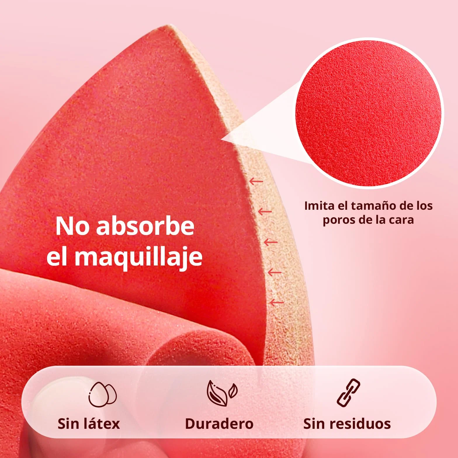 BEAKEY Esponja Maquillaje 5 Unidades Beauty Blender para Base