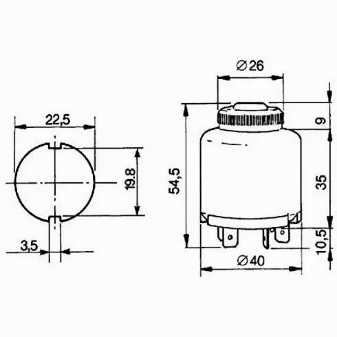Cuadro de arranque para tractor de 12 V con conexión plana COBO