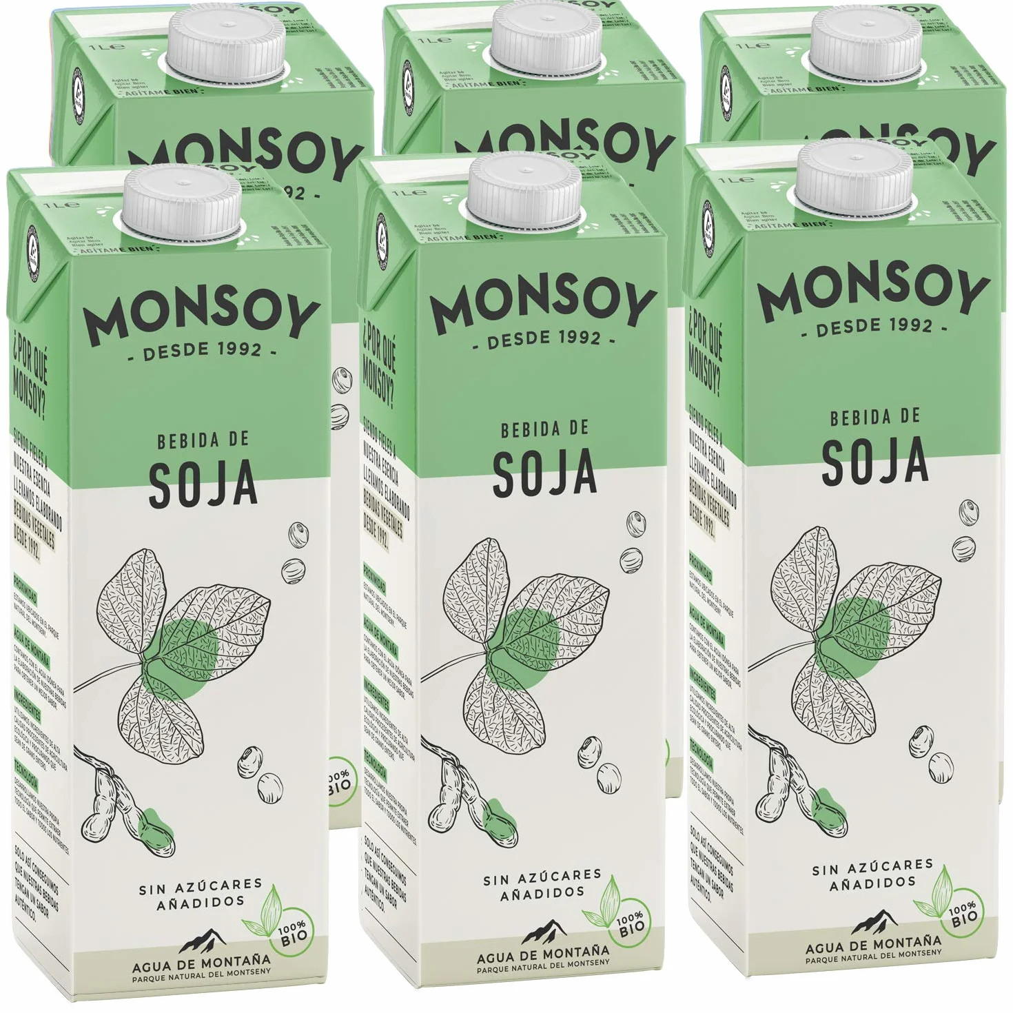 Monsoy Bebida De Soja BIO Caja de 6 x 1L