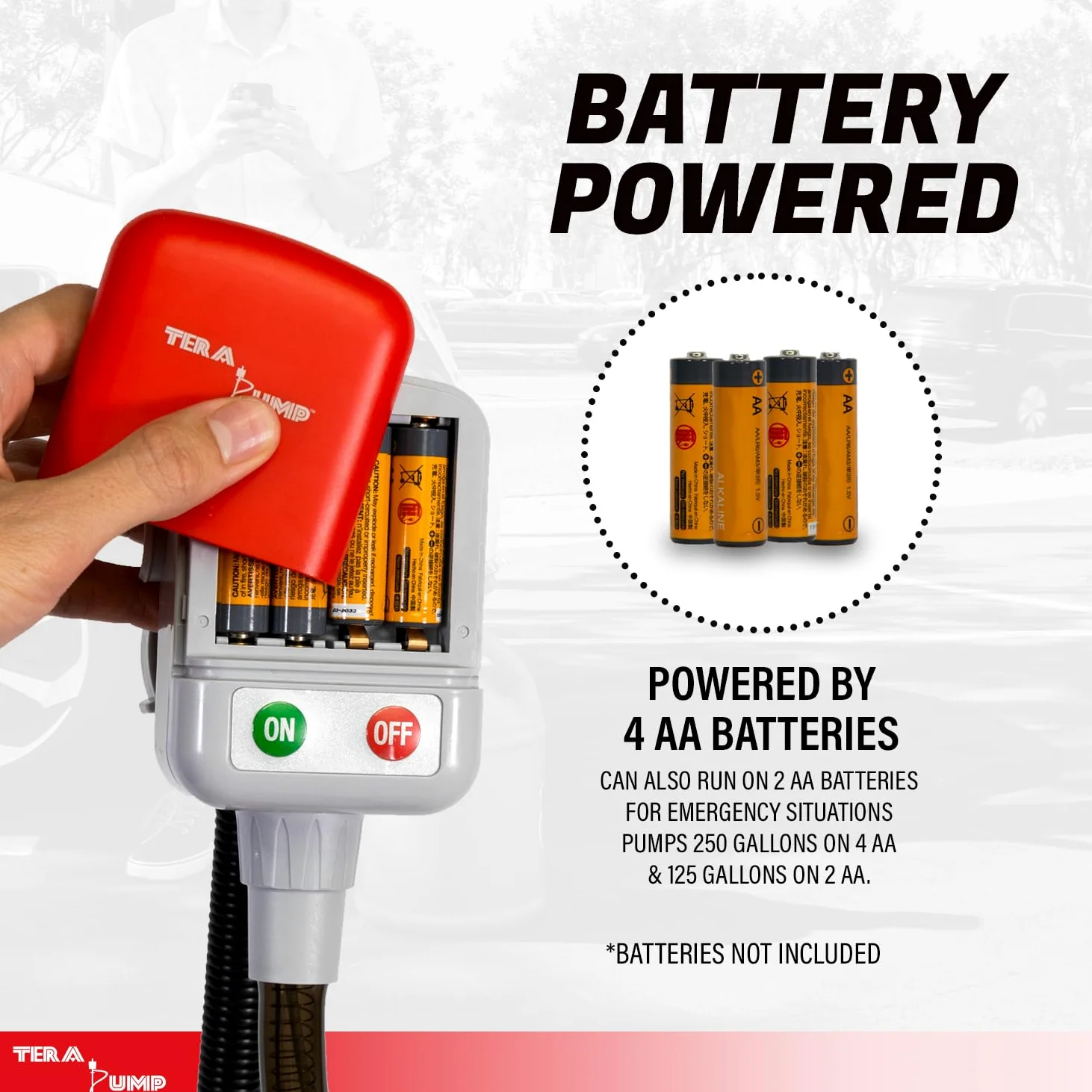 TERA PUMP TRFA01-XL - Bomba de transferencia de combustible para carreras, varios accesorios para latas de gasolina, adaptador de jarra de celda de combustible de carreras y sensor avanzado de parada