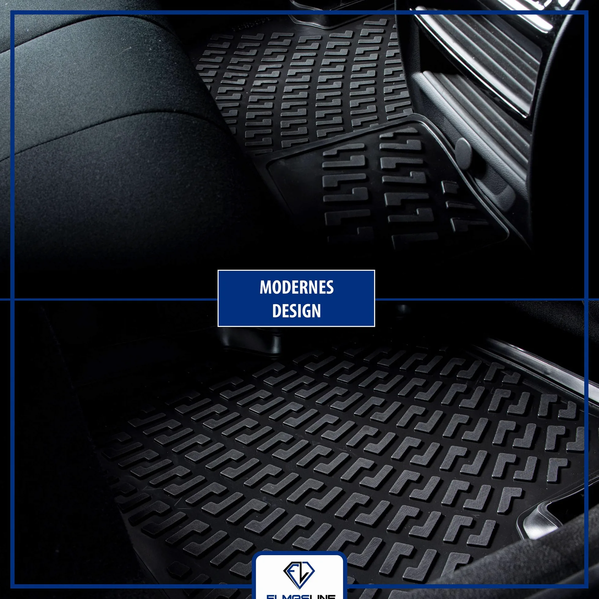 Elmasline Juego de alfombrillas de goma 3D para Seat Leon 1 (1M1) 1999-2006 | Alfombrillas con borde extra alto