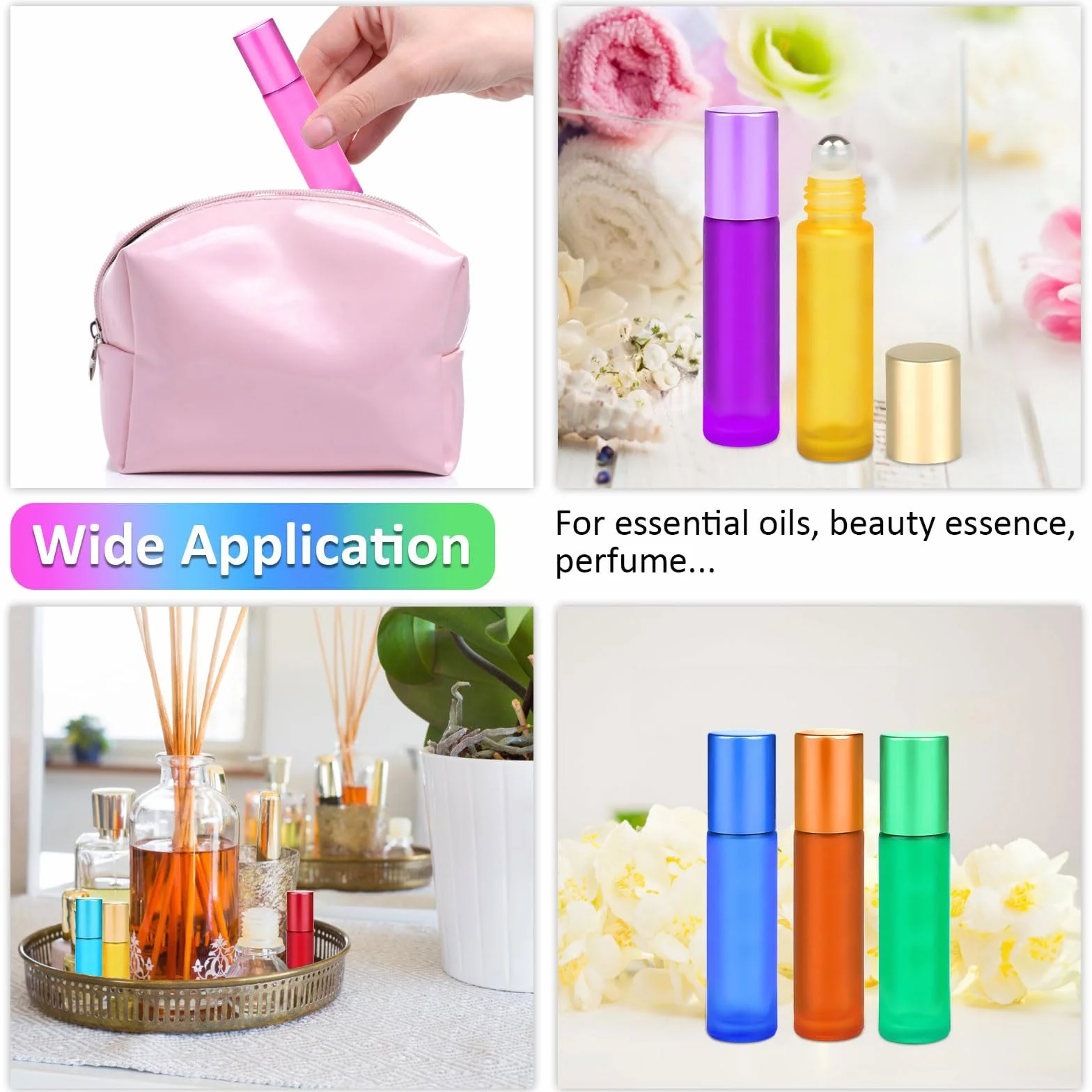 Botellas de aceite esencial 10 ml con abridor, cuentagotas y embudo, acero inoxidable