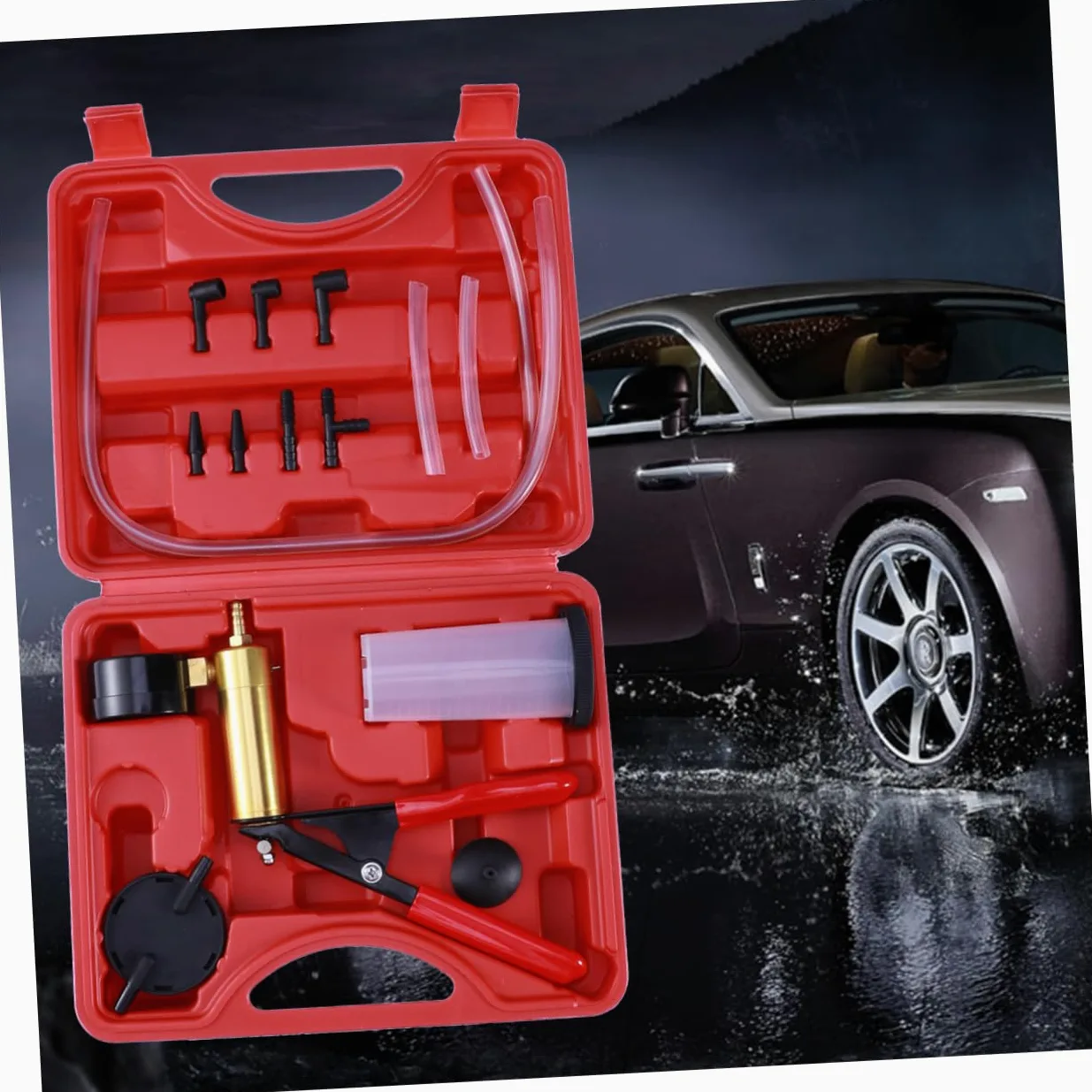 SHERCHPRY 2piezas Bomba De Vacío Manual para Vehículos Kit De Purgador Profesional para Pruebas De Presión y Sangrado De Frenos Herramientas De Reparación Automotriz