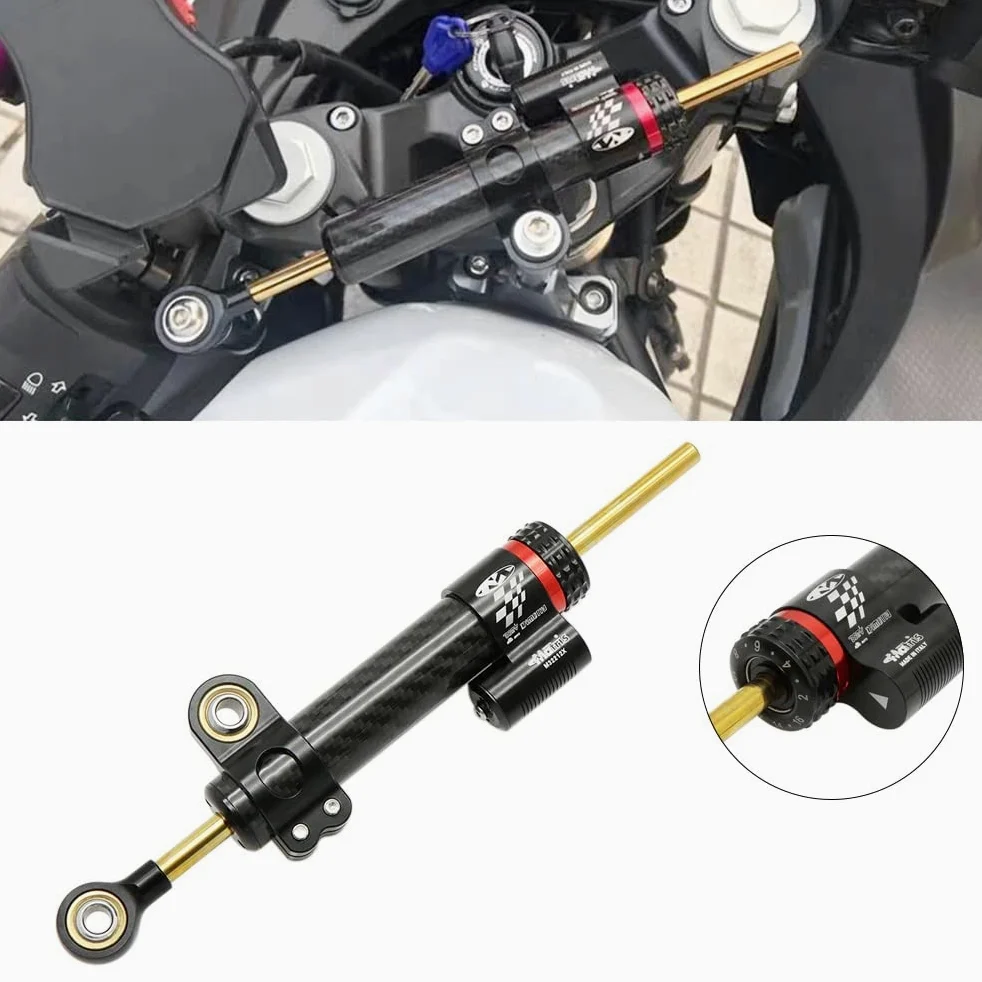Matrix Amortiguador Estabilizador de de dirección Universal para Motos de Carretera, pitbike, Enduro, Trial (252mm.)