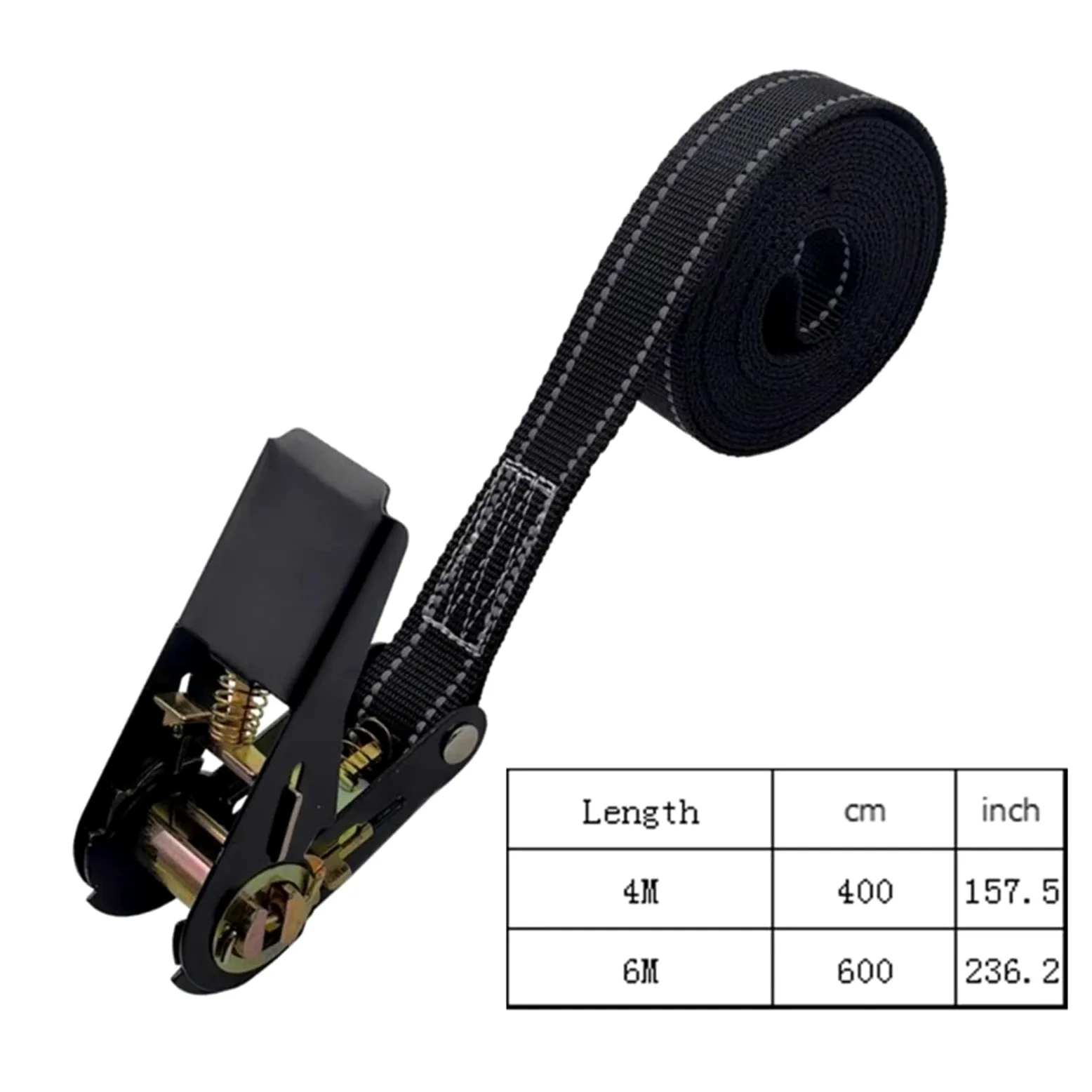 Correa de trinquete 800kg(1700lbs), Correa Amarre Carga con Fuerza tracción for asegurar Cargas fáciles, cinchas for portaequipajes Techo Alta Resistencia(Black 4 M)