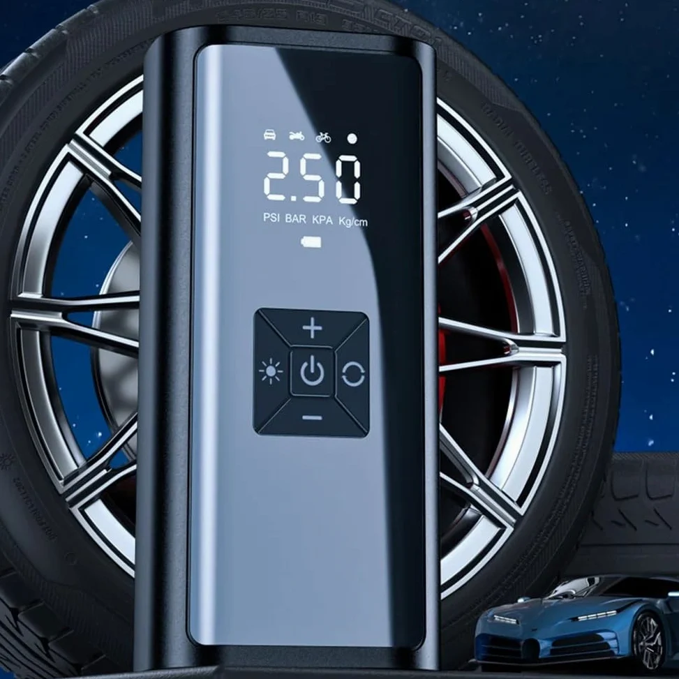 Inflador Ruedas Coche Bomba de neumáticos para inflar automóviles Portable Electric Air Compressor | 150PSI eléctrico con inflador portátil de neumáticos de coche con pantalla LCD y luz LED