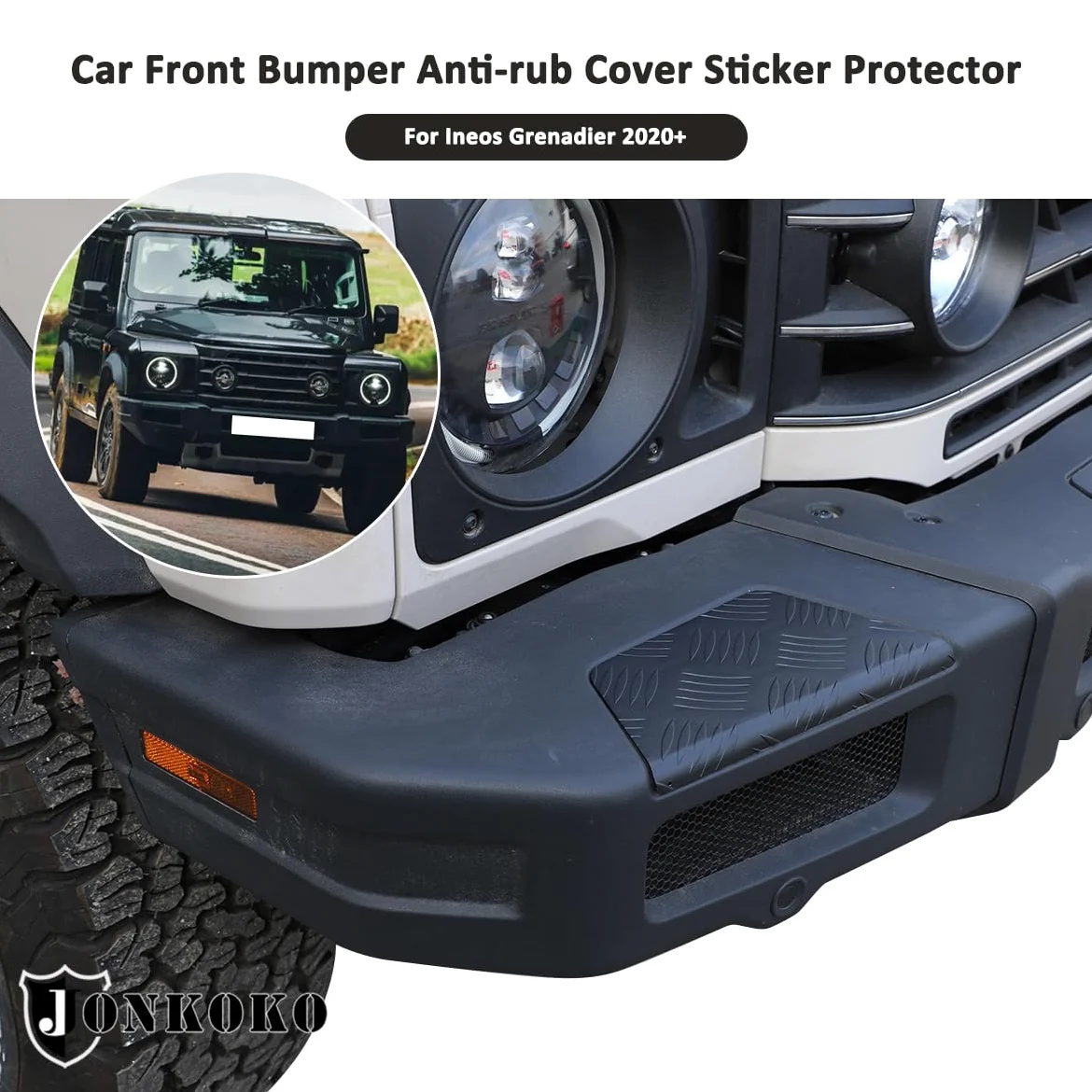 Protección de esquina de coche, inserto de cojín de protección de parachoques delantero compatible con Ineos Grenadier 2020-2024, accesorios de protección anticolisión para ala delantera de carrocería