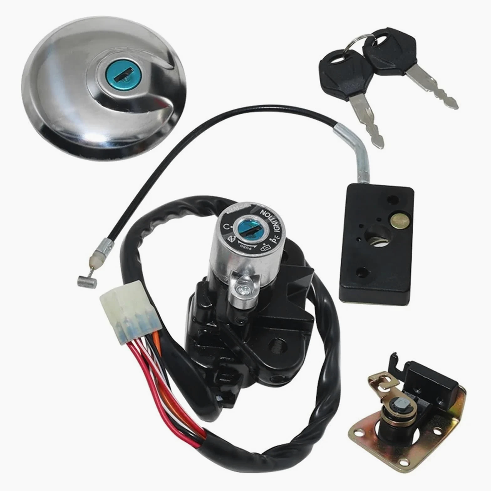 Compatible Con Suzuki GZ125 GZ 125 1998-2003 GZ250 1999-2011, Interruptor De Encendido Combustible Y Gas Para Motocicleta Kit Llave Cerradura de encendido con llaveJuego