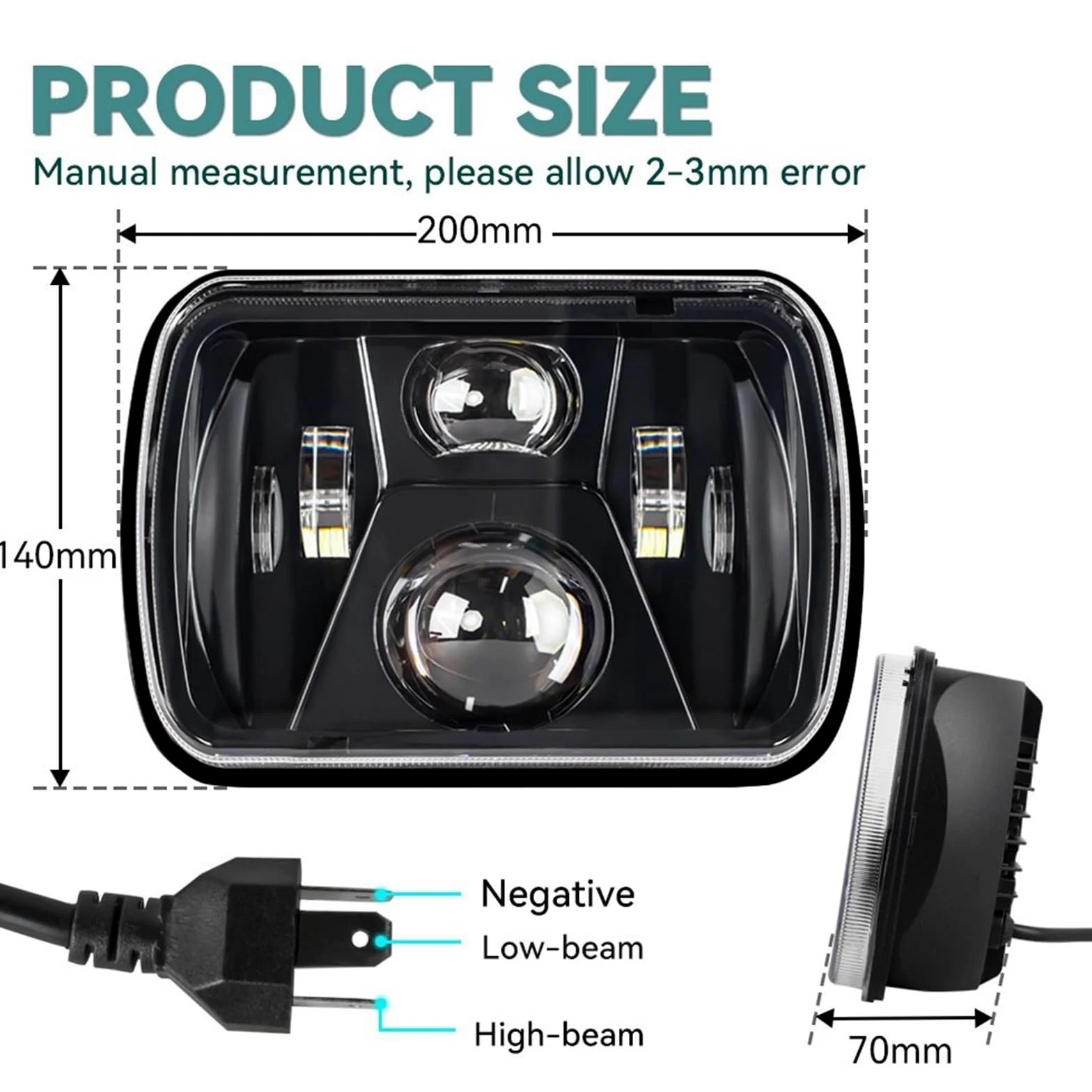 Bombilla Coche Faros LED 7X6 Bombilla para coche | Para Faros Delanteros Cuadrados LED 5X7 Automáticos