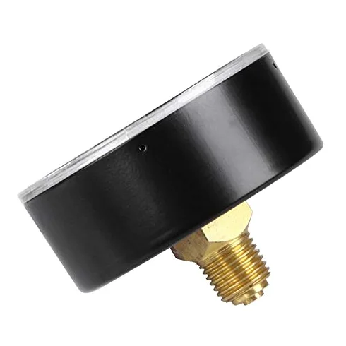 Mini manómetro de alta precisión de 0-6 bar Probador de presión de montaje de rosca de 1/4 Npt Compatible con agua líquida de aceite de aire de combustible (Color : Black) (Black)