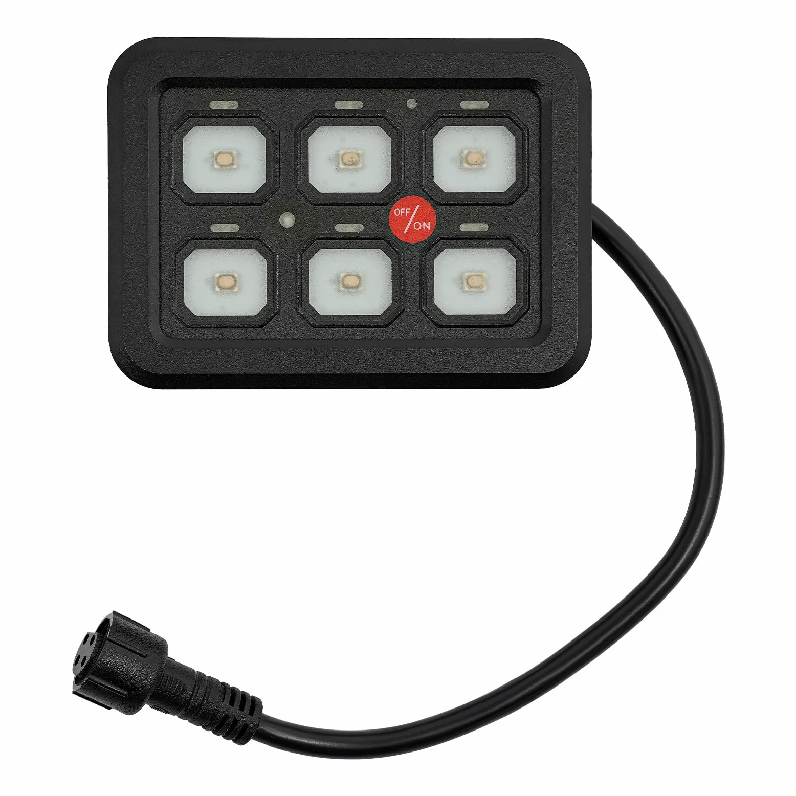 Panel de interruptor de 6 marchas con función de atenuación automática de 720 W, panel de conmutación universal, sistema de relé de control de circuito, para coche, camión, barco, ATV, color verde