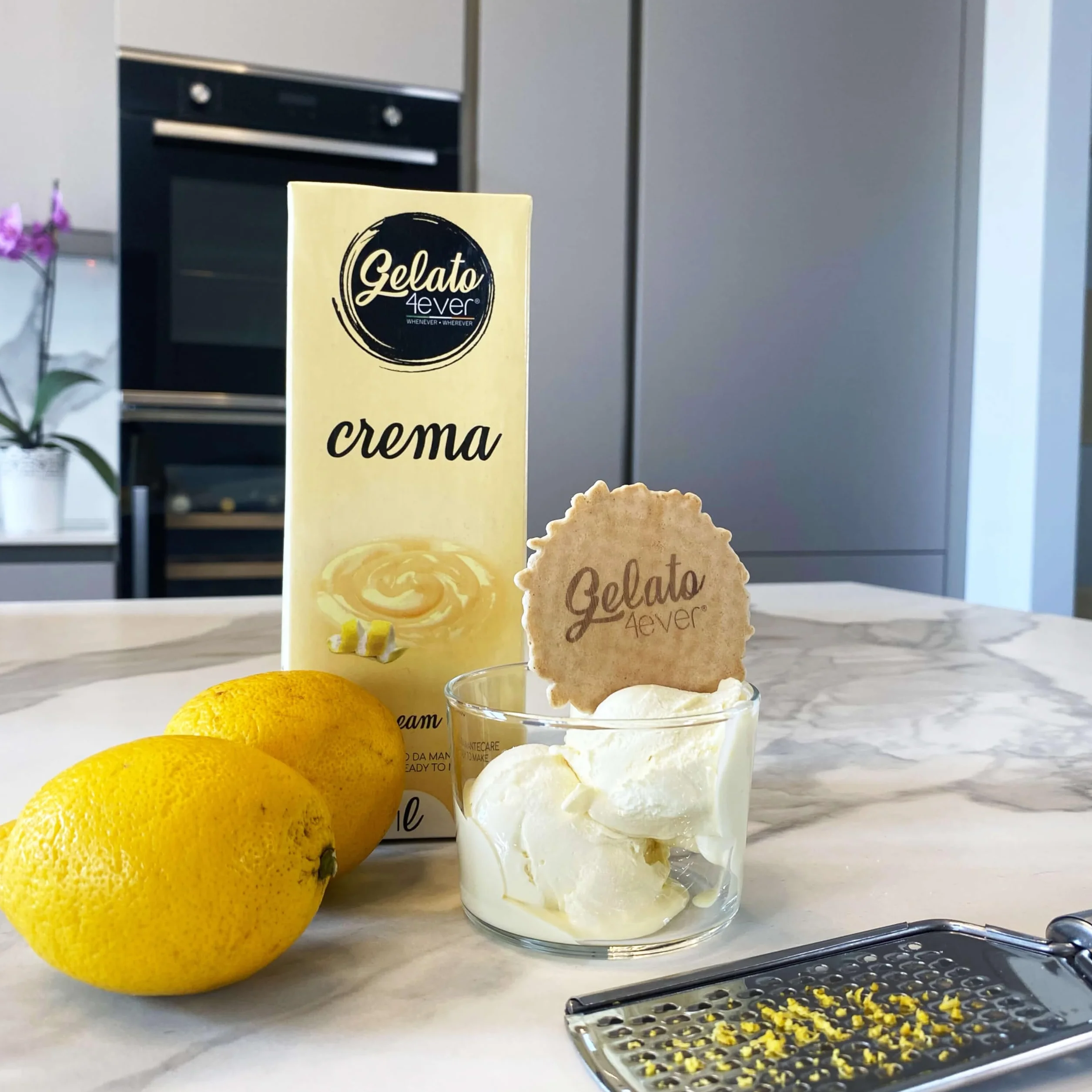 Gelato 4ever Crema helada lista para batir Paquete de 2 Fiordilatte