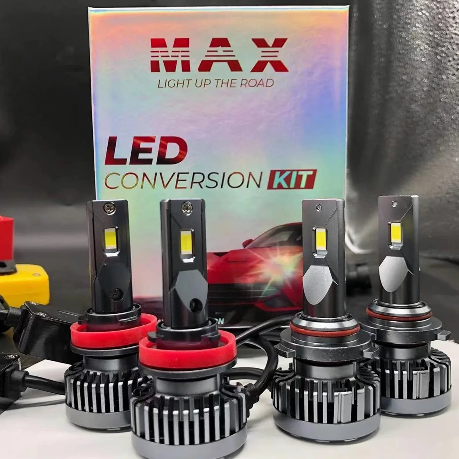 Faros de xenón 55W Coche LED Faro H11 Tubo de Cobre Alta Potencia H4 H7led Coche Luz de Coche de 360 ​​Grados Coche y Moto (Color : H4)