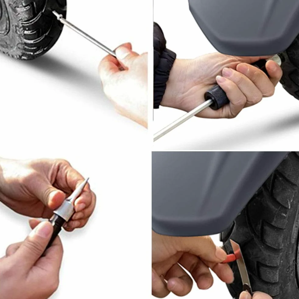 Kit de reparación de neumáticos de motocicleta para coche, kit de reparación de neumáticos, 7 unidades
