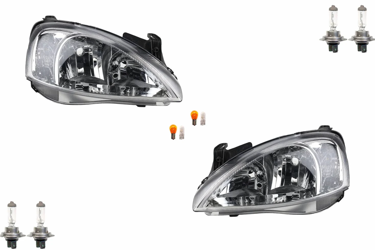 Johns, Juego de bombillas halógenas para Opel Corsa C 09/00-06/03 Li Re