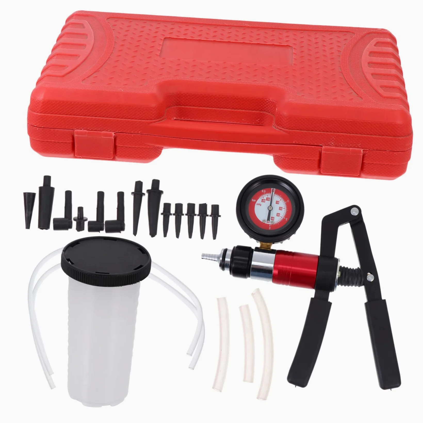 1 Juego Bomba De Vacío Manual Herramientas Automotrices Herramienta De Freno Kit De Coche Kit De Purga De Frenos Cesta De Almacenaje Suministros De Coche Liquido De Frenos Caucho