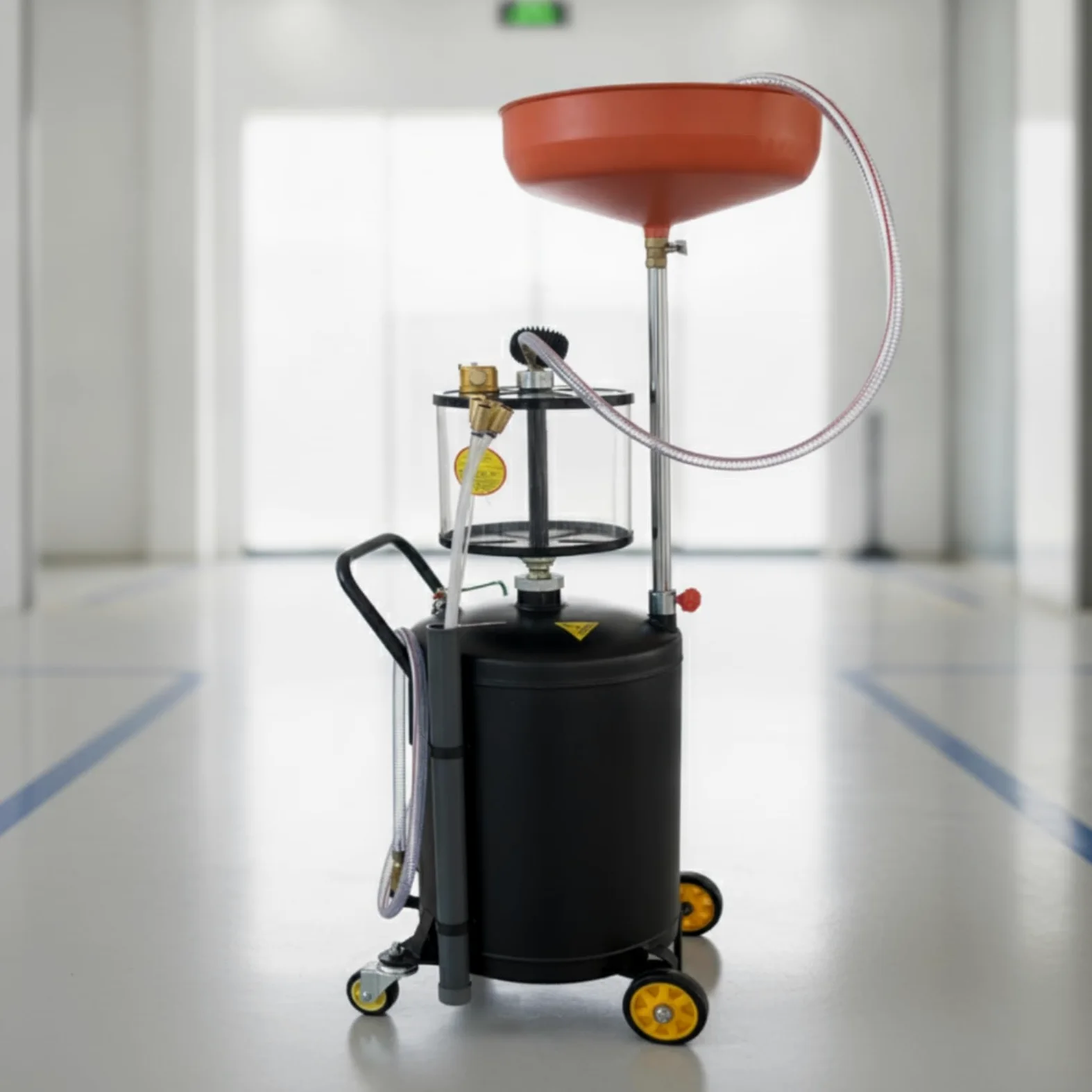 MagiDeal Extractor de Aceite Automotriz para Servicio y Succione Tanque de Gran Capacidad Visor de Control Desplazamiento Ágil Adecuado para y Mantenimiento