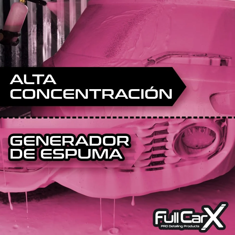 AutoFullCar - Cherry Foam Champú Cereza Garrafa 5 litros Activo Super Brillo FullCarX Agradable Aroma de Cereza