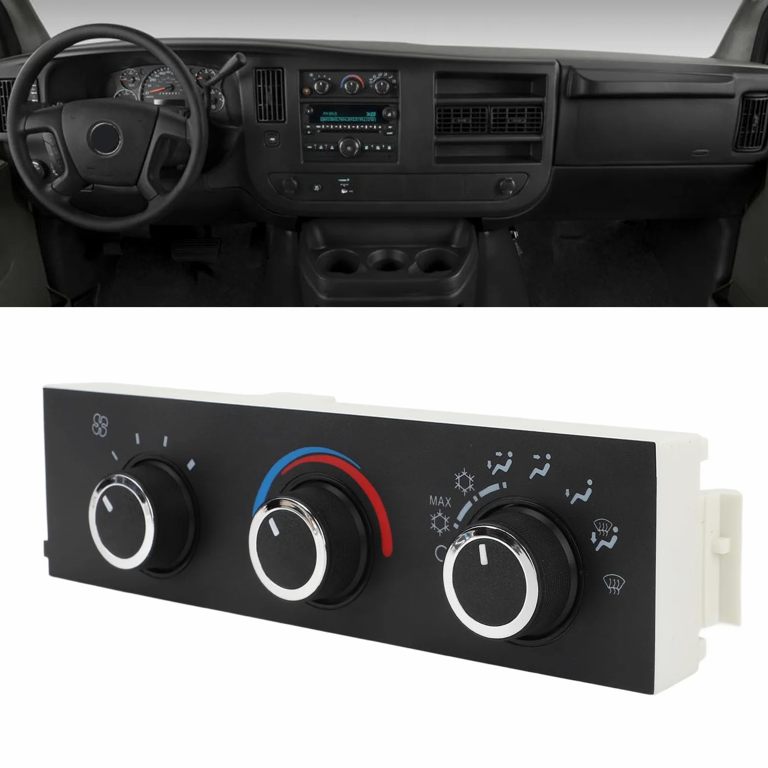 Tbest Módulo de Control de Climatización Frontal Remanufacturado, Módulo de Control de HVAC 599-217 Módulo de Control de Climatización Frontal del Calentador de CA para Express 1500