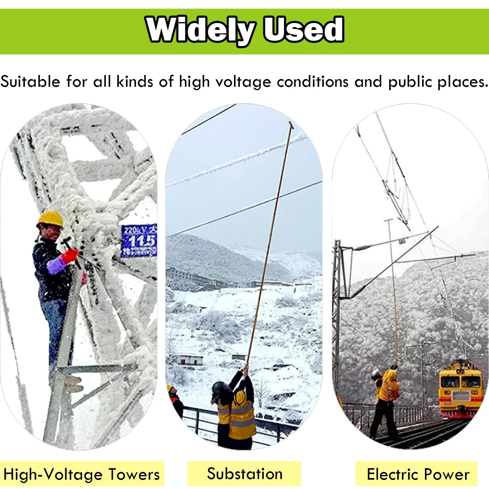 AMUFJJ rascador de Hielo Kit De Rascador Hielo Portátil con Aislamiento para Nieve, Palo Fibra Vidrio Extraíble 6 M, Herramienta para Eliminar, Y Escarcha, Equipo