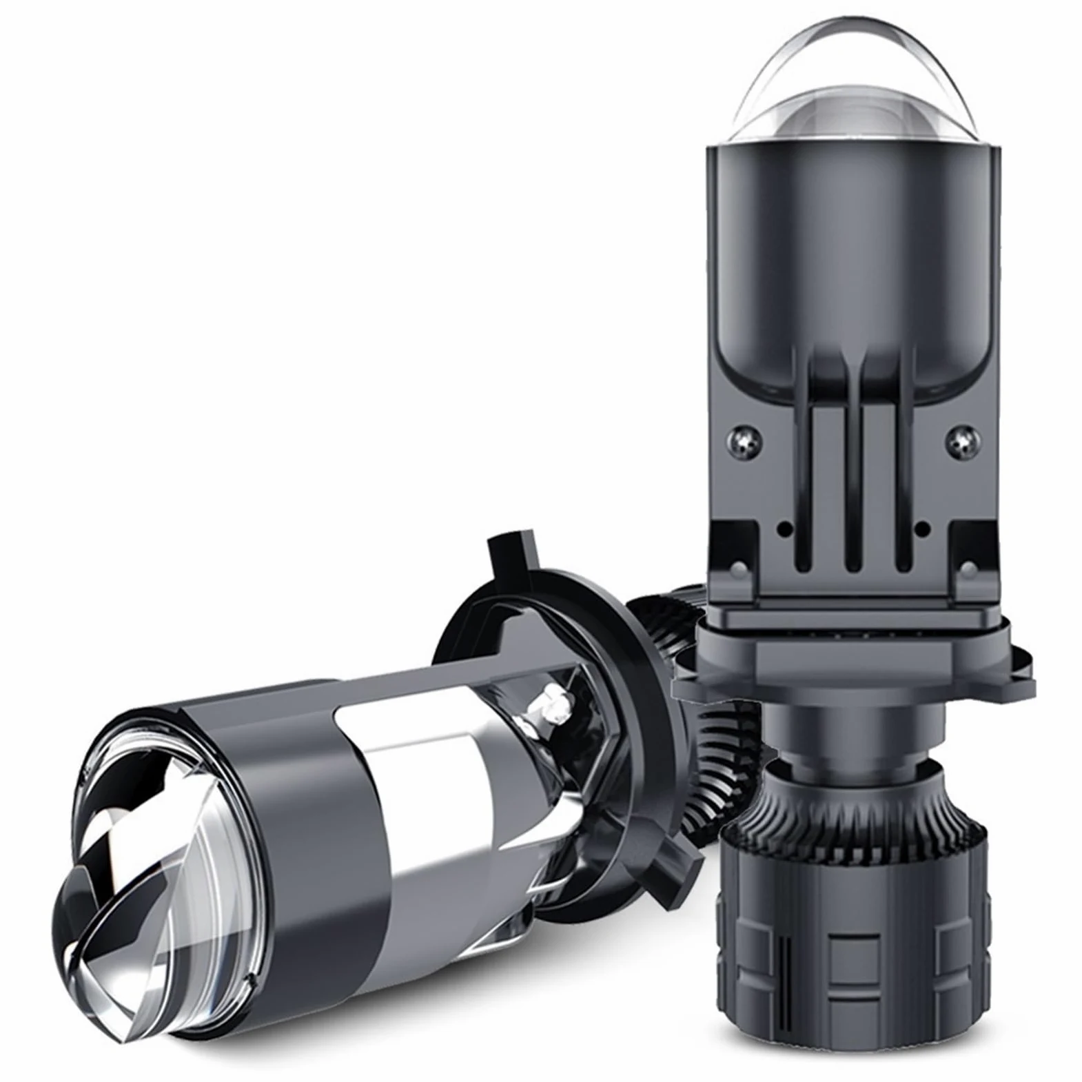 REPYL 120W 30000LM Auto lámpara Mini lente LED H4 9003 HIB2 bombillas faro coche motocicleta doble proyector Len LED automotriz Moto 12V 24V (Color : A83 2pcs, Size : RHD_H4/9003/HB2 HI/LO)