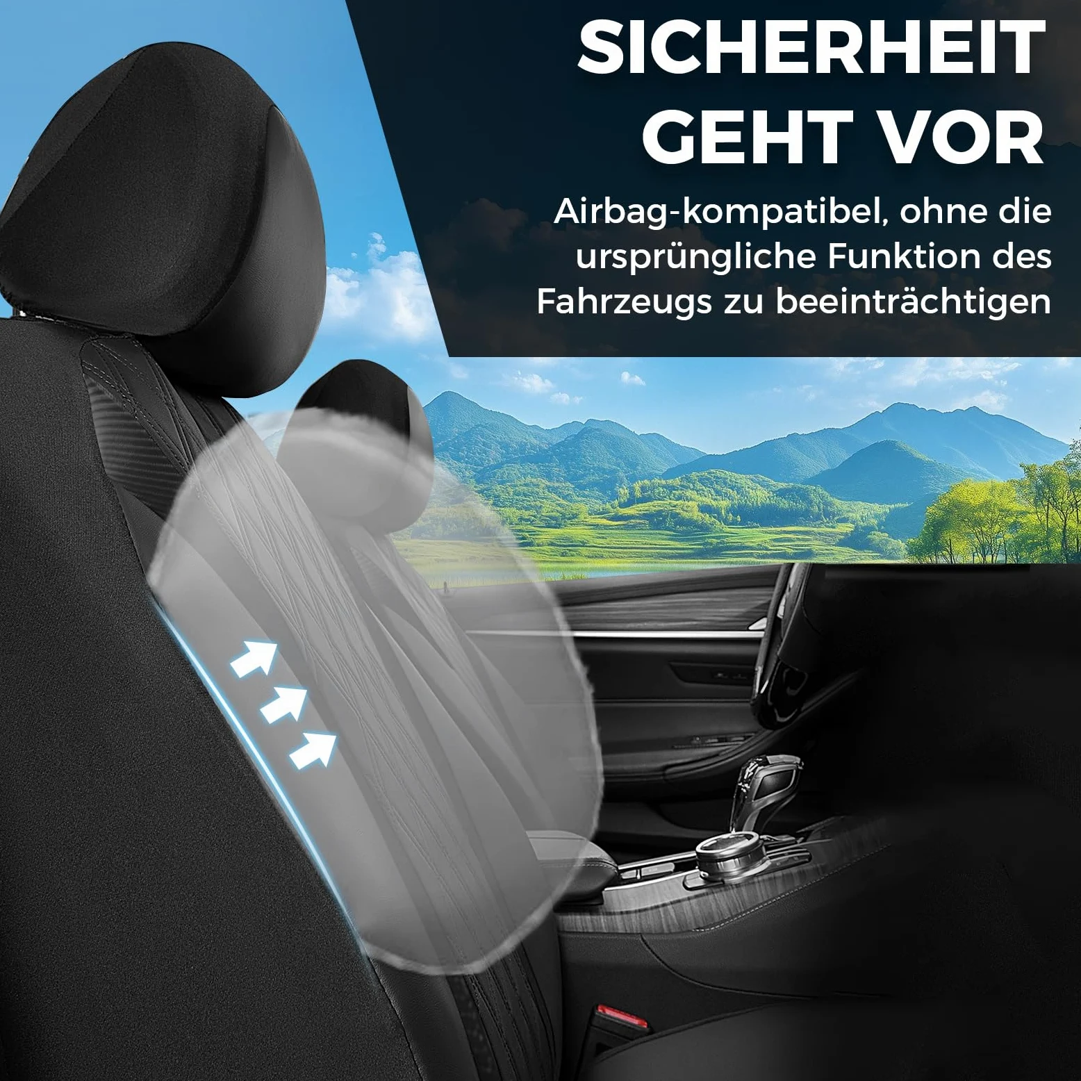 FLORICH Fundas para Asientos Delanteros, Fundas de Cuero Sintético para Coches, Fundas Impermeables y Transpirables, Universales para la Mayoría de Turismos, SUV (Asientos Delanteros, Negro)