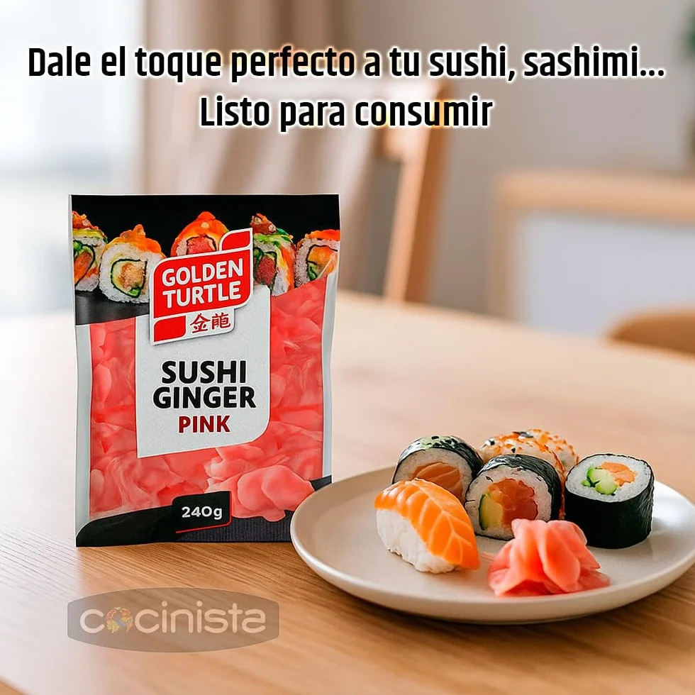 Gari Jengibre Encurtido Rosa 240 g para Sushi Acompañamiento Japonés