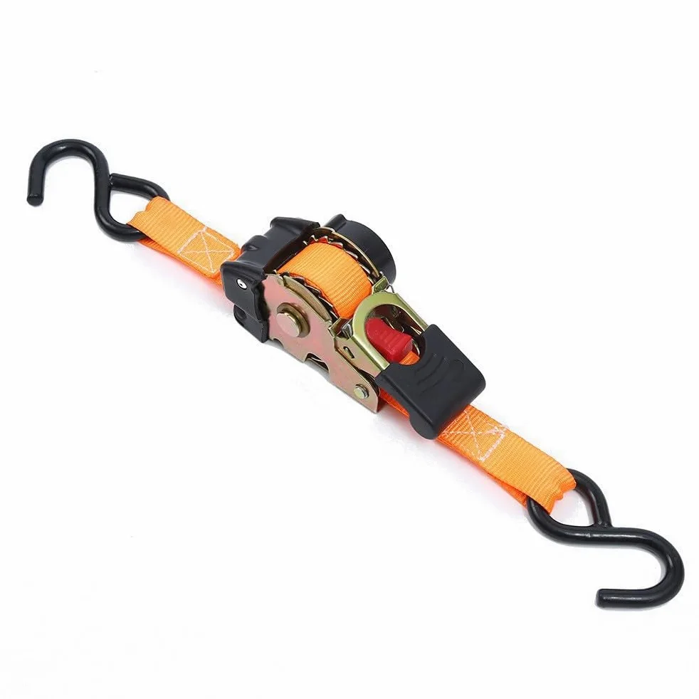 Correa de Amarre, Cinta retráctil automática de 2 m for Equipaje, Tensor de Seguridad, Correa de trinquete retráctil for Motocicletas. para Baca Bicicletas, Motocicletas(Orange 2.5x200cm)