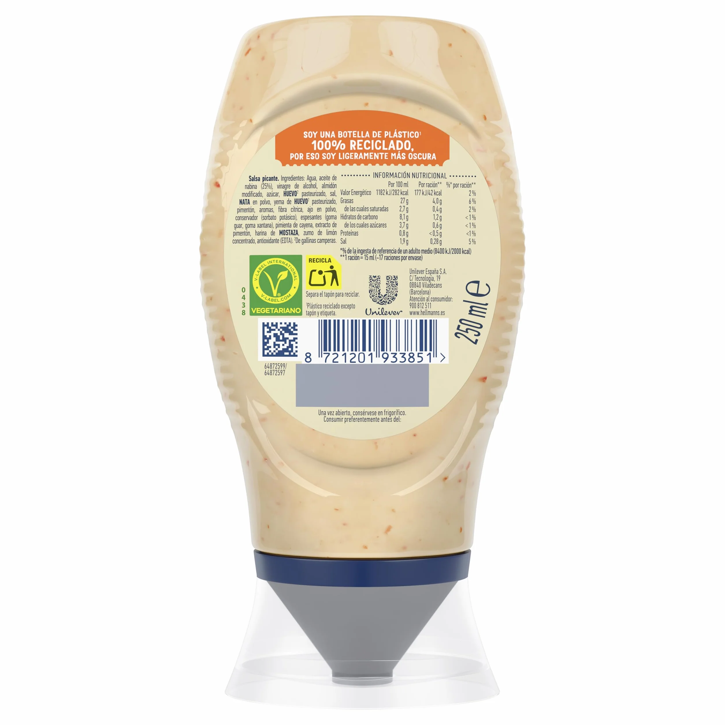 Hellmann's Mayo Chili Sin Gluten 250 ml
