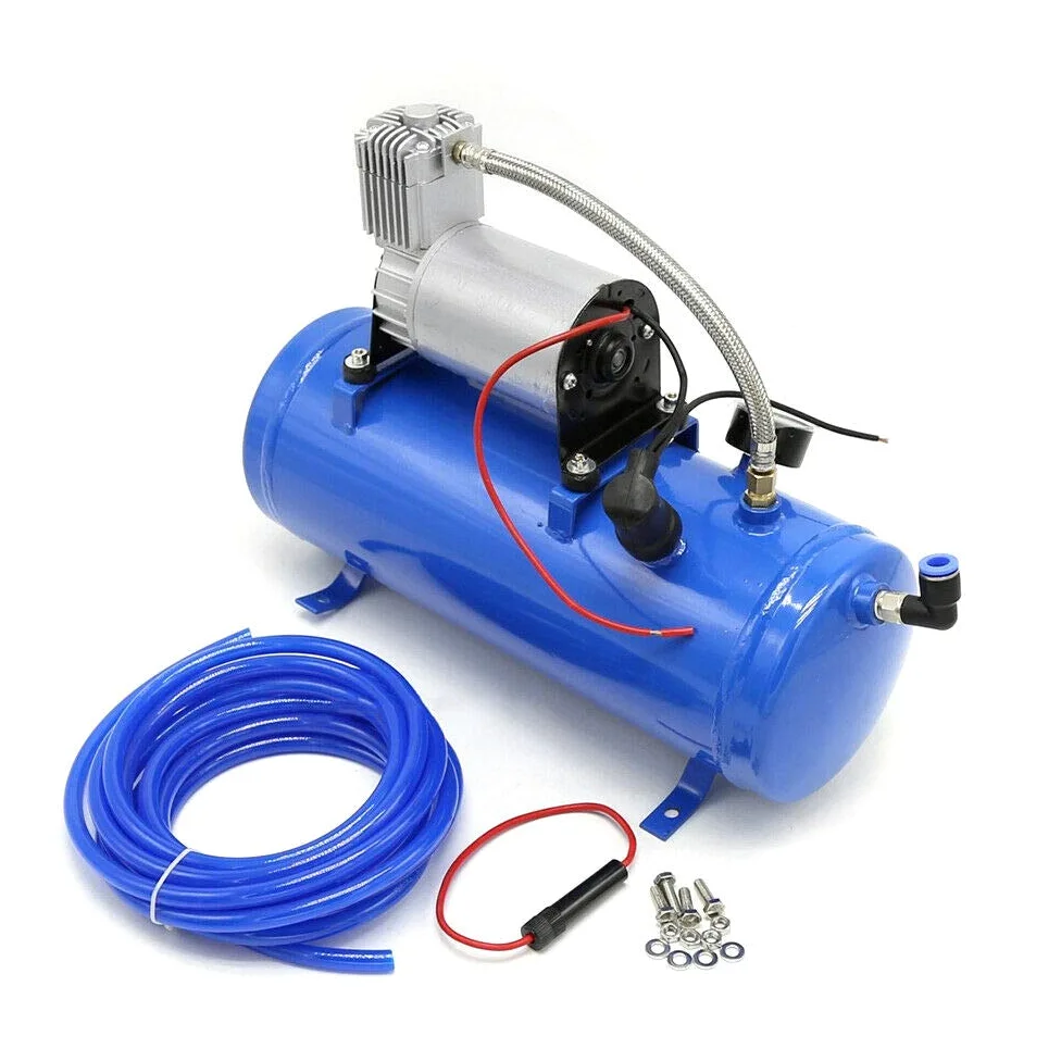 Compresor de aire eléctrico silencioso, 12 V, 150 PSI, 6 litros, capacidad del depósito, inflador de neumáticos, bomba para coche, barco, bicicleta