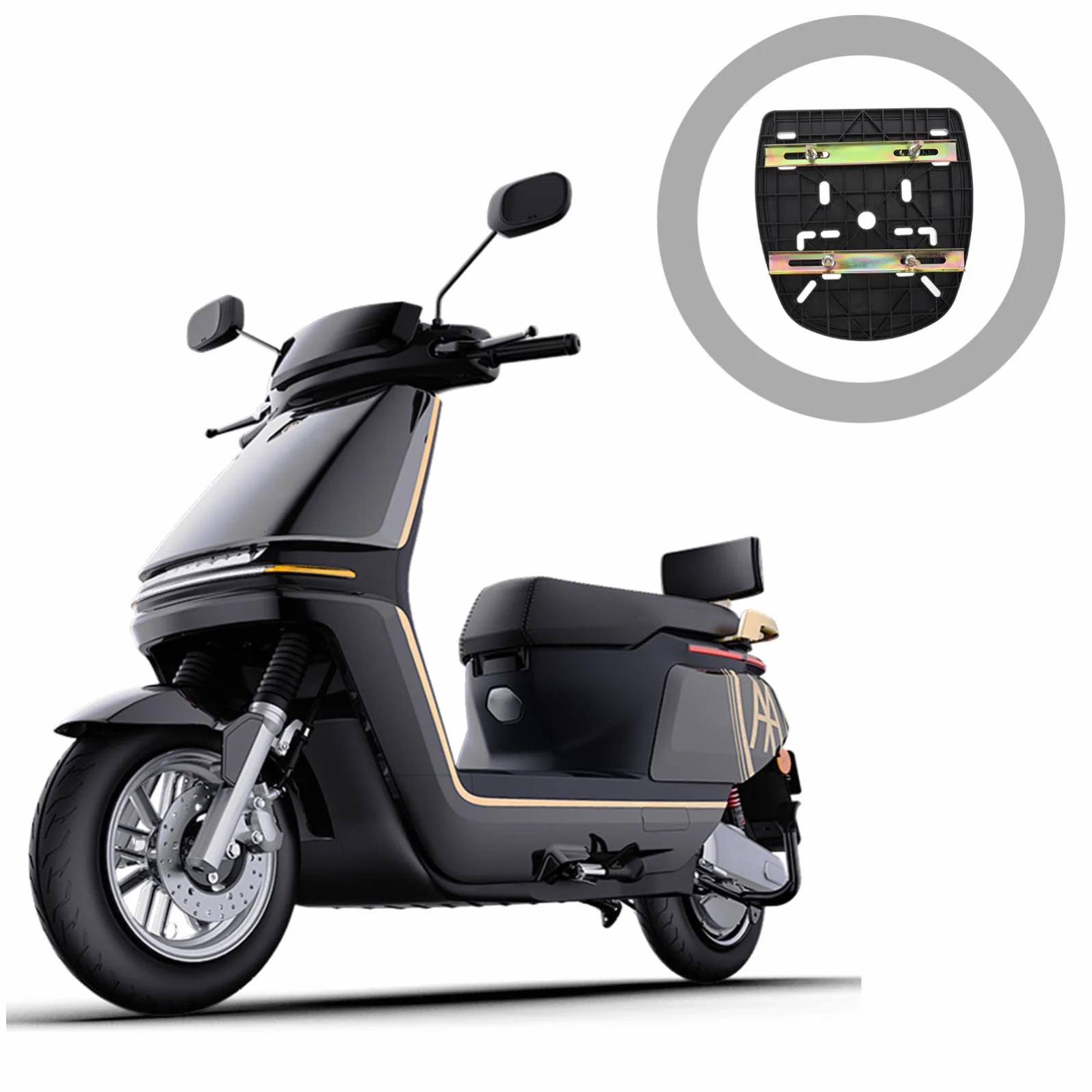 Placa Base Tornillos Fijos para para Caja Trasera de Motocicleta Diseño Reforzado y Tiras Antideslizantes Soporte Resistente y Seguro