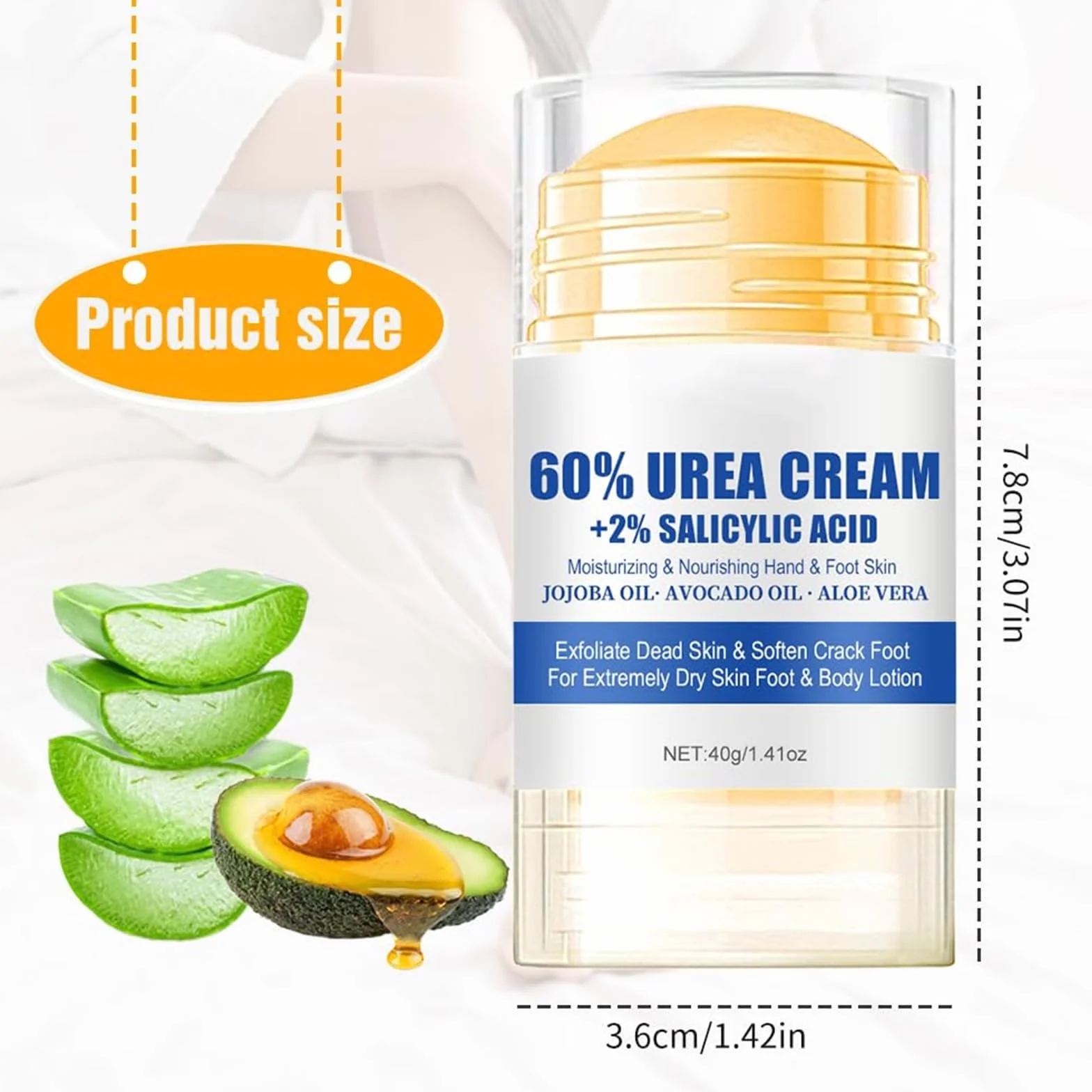 Crema Urea 60% Para Pies Secos y Agrietados, 2 Piezas