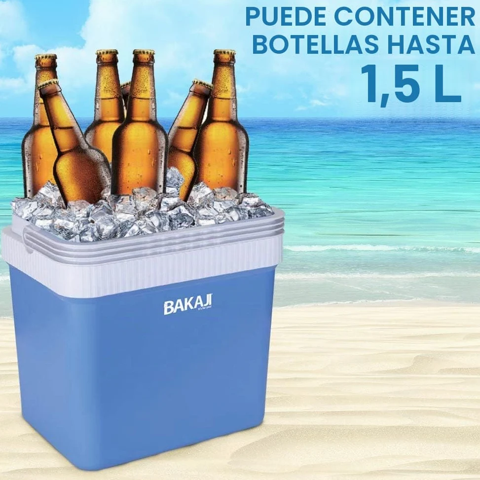 Bakaji Nevera eléctrica de 24 litros, 12/220 V, para casa, Coche, Caravana, Barco, refrigerador, portátil, función de Calor y frío. Dimensiones: 41 x 30 x 45 cm