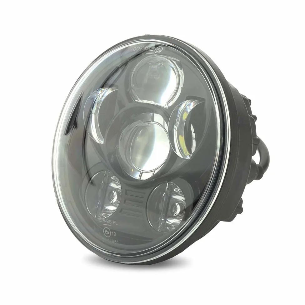 Set Faro LED Moto 7" Negro + LED Intermitentes Manillar Moto XS Tintado