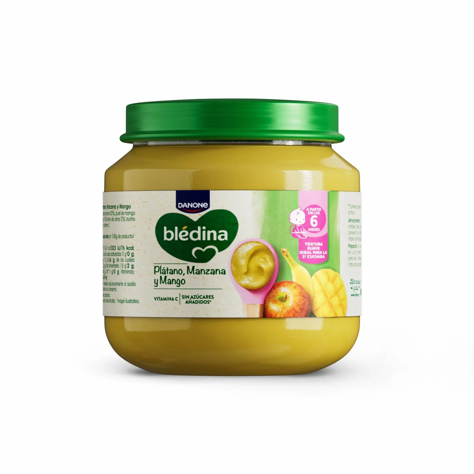 Blédina Tarritos de Platano, Manzana y Mango para Bebé 6x125g Sin Azúcares Añadidos
