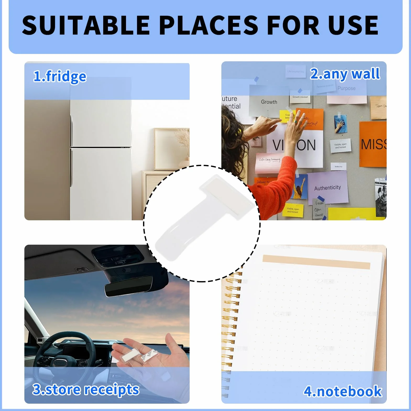 10 Unidades Porta para Auto, Clip Transparente de Parabrisas Coche, Portadocumentos para Auto, Soporte de Tickets para Coche, Pinza Adhesiva para Ticket Parking, Car Ticket Holder