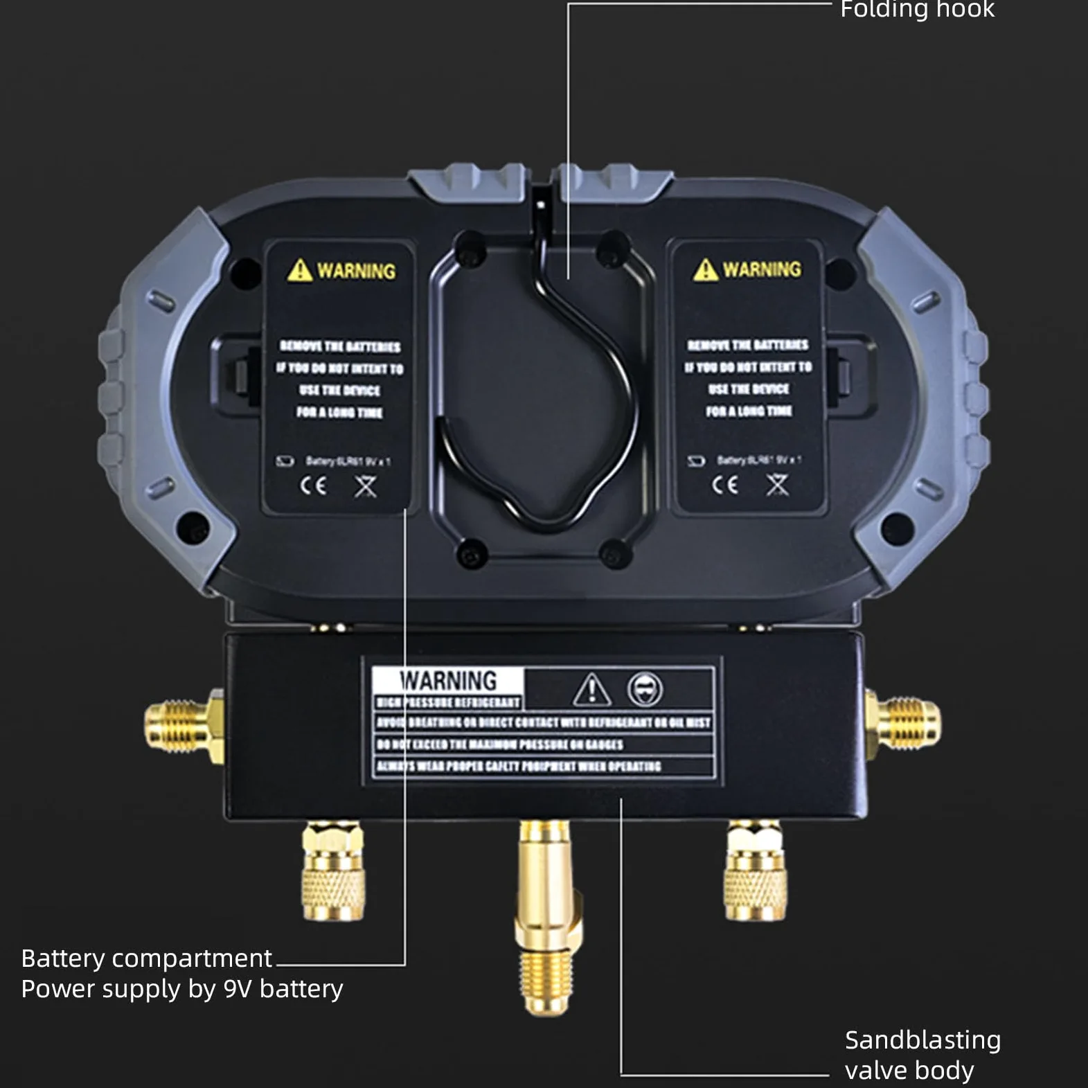 Medidor Digital de Colector único para HVAC, Medidor de Presión de Refrigerante Preciso para Carga y Diagnóstico, Construcción Duradera de ABS, Incluye 1 de Presión