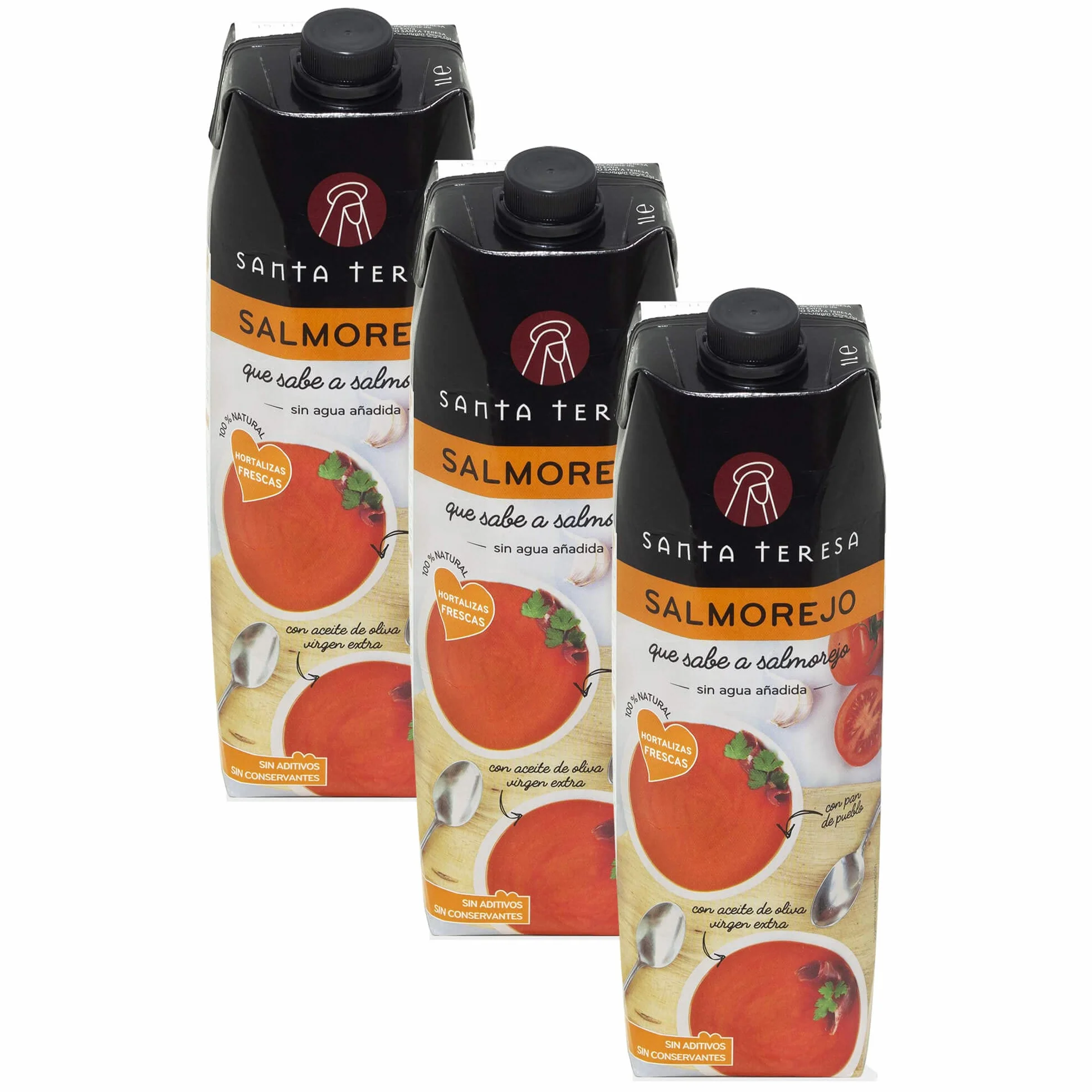 Santa Teresa Salmorejo Pack 3 Litros Elaborado con Ingredientes Naturales Receta Tradicional