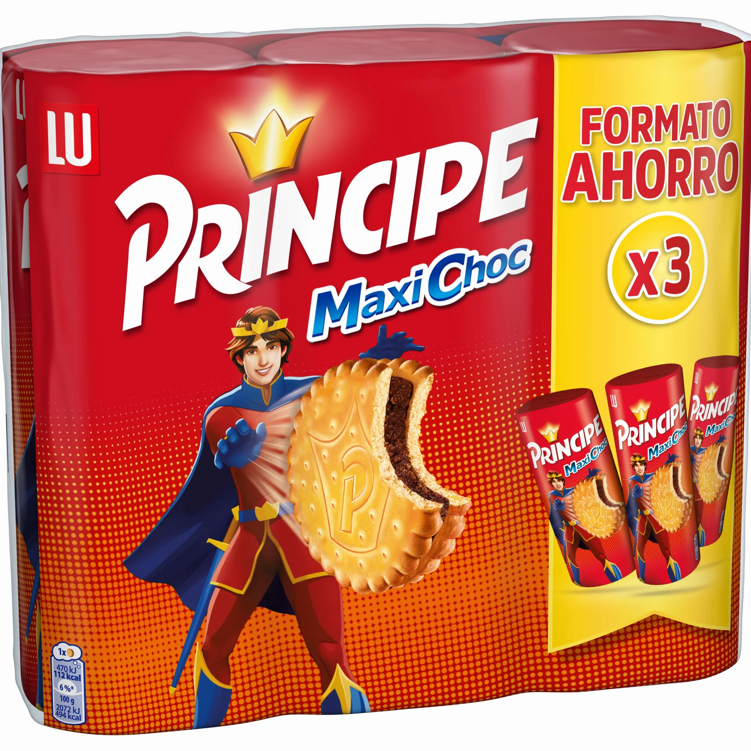 Principe Galleta Relleno De Chocolate 3 x 250