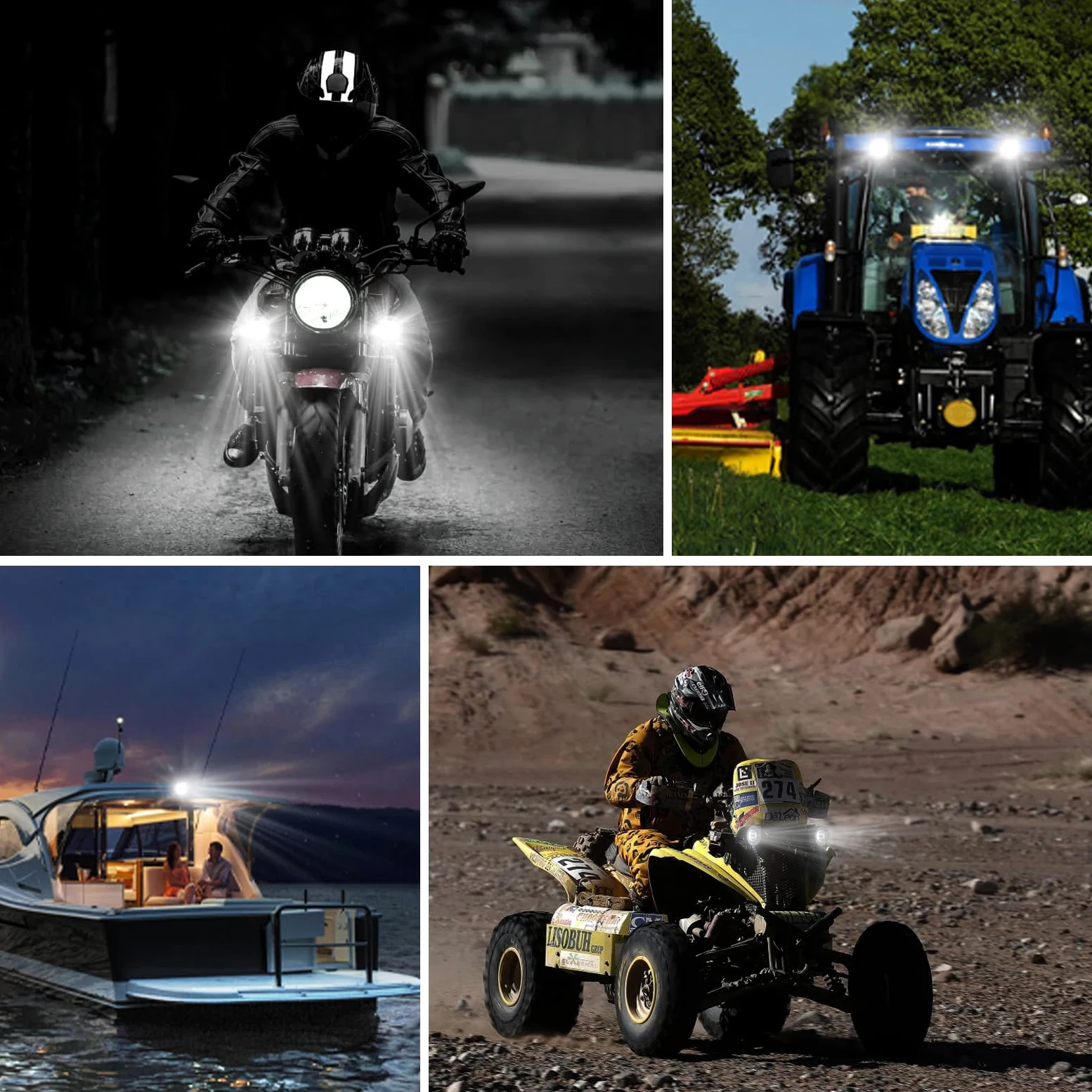 Dinfu 2 Pulgadas Faros para Luz Delantera de Motocicleta, 12v -24v Ronda LED Faro Delantero Faro Adicional IP68 Focos para Motocicleta ATV UTV Dirt Bike 4x4 Pickup Camión Barco