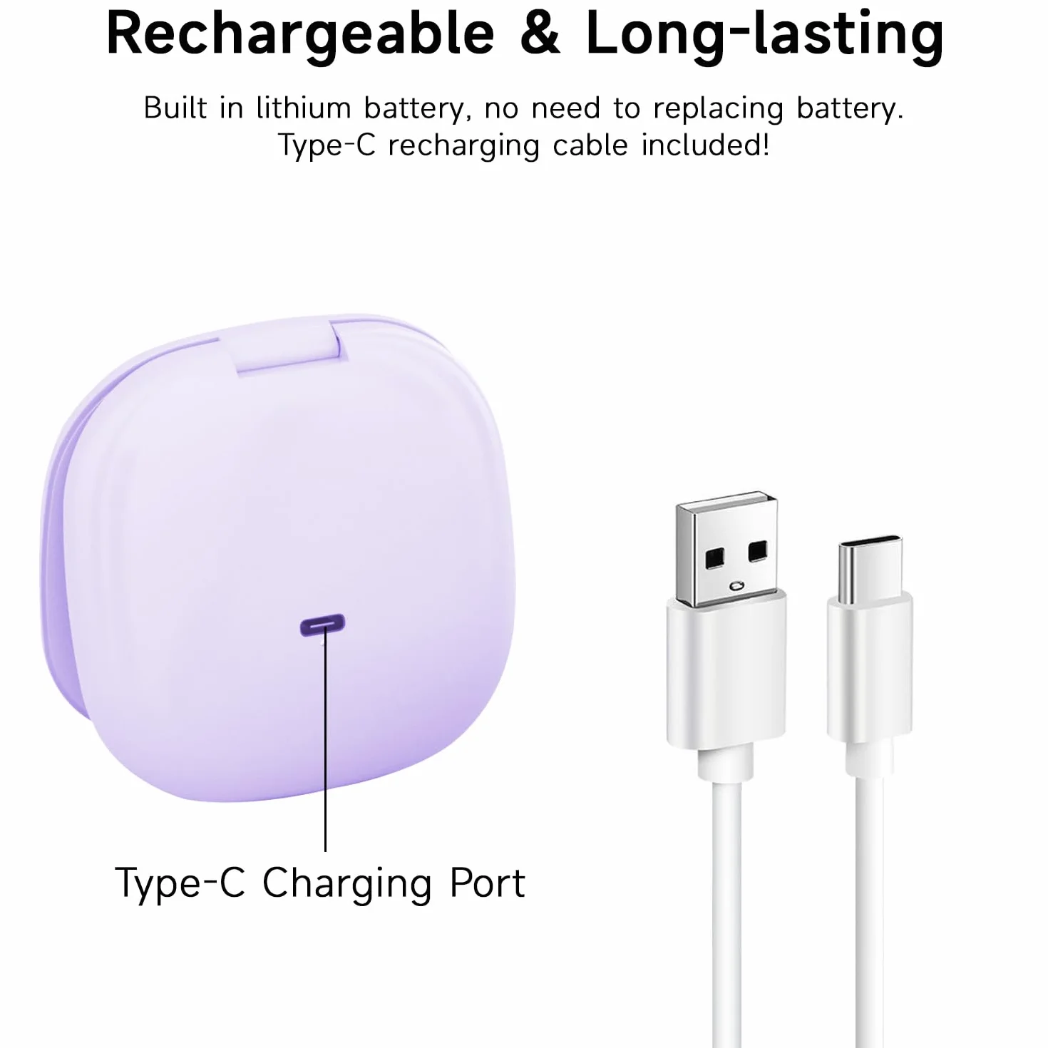 Espejo de Maquillaje Compacto con Luz LED 5X Recargable USB-C 3 Modos de Color Brillo Regulable Táctil