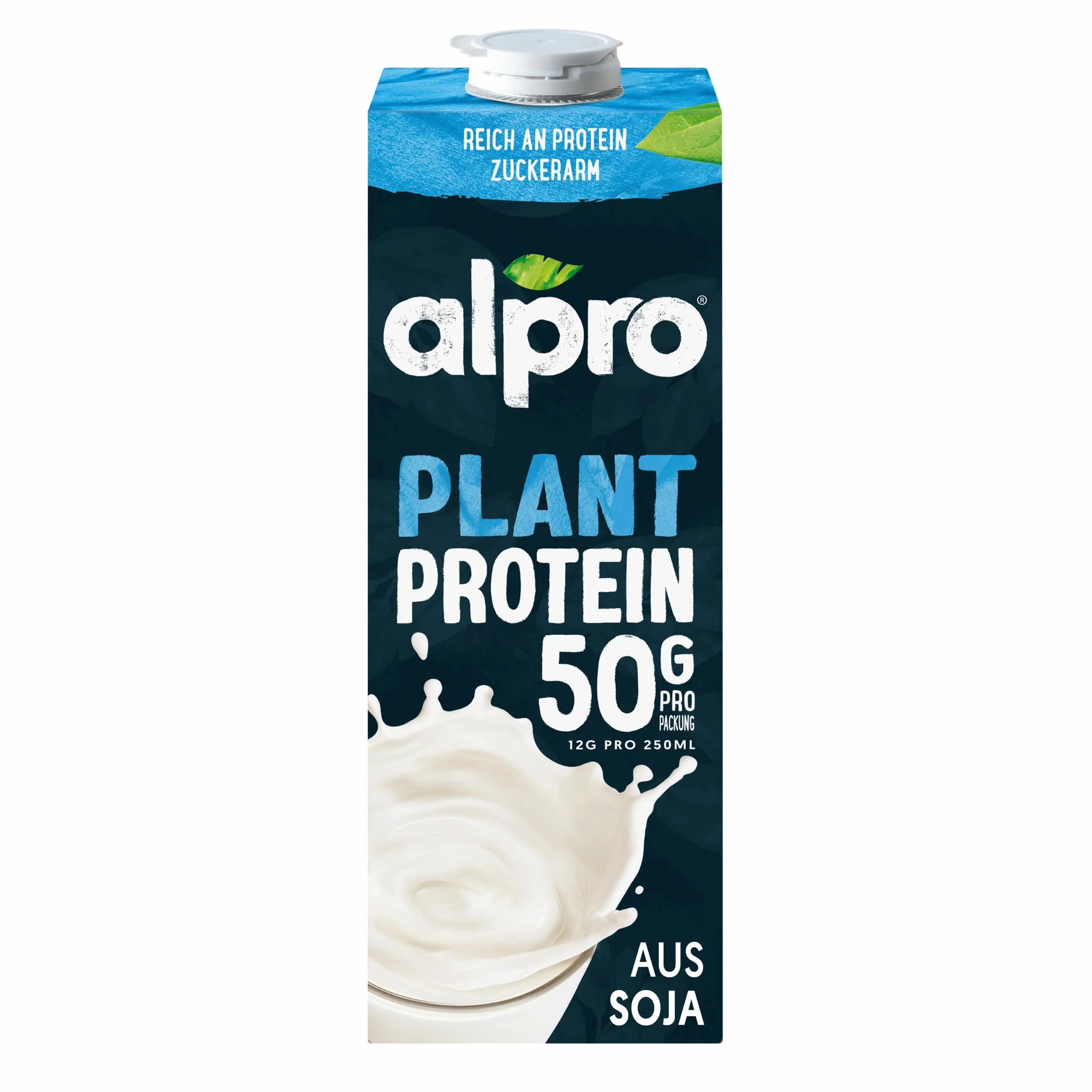 Alpro SOYA Bebida de larga duración proteínas 1 litro 50 g proteína por paquete alternativa leche vegana sin lácteos paquete de 8