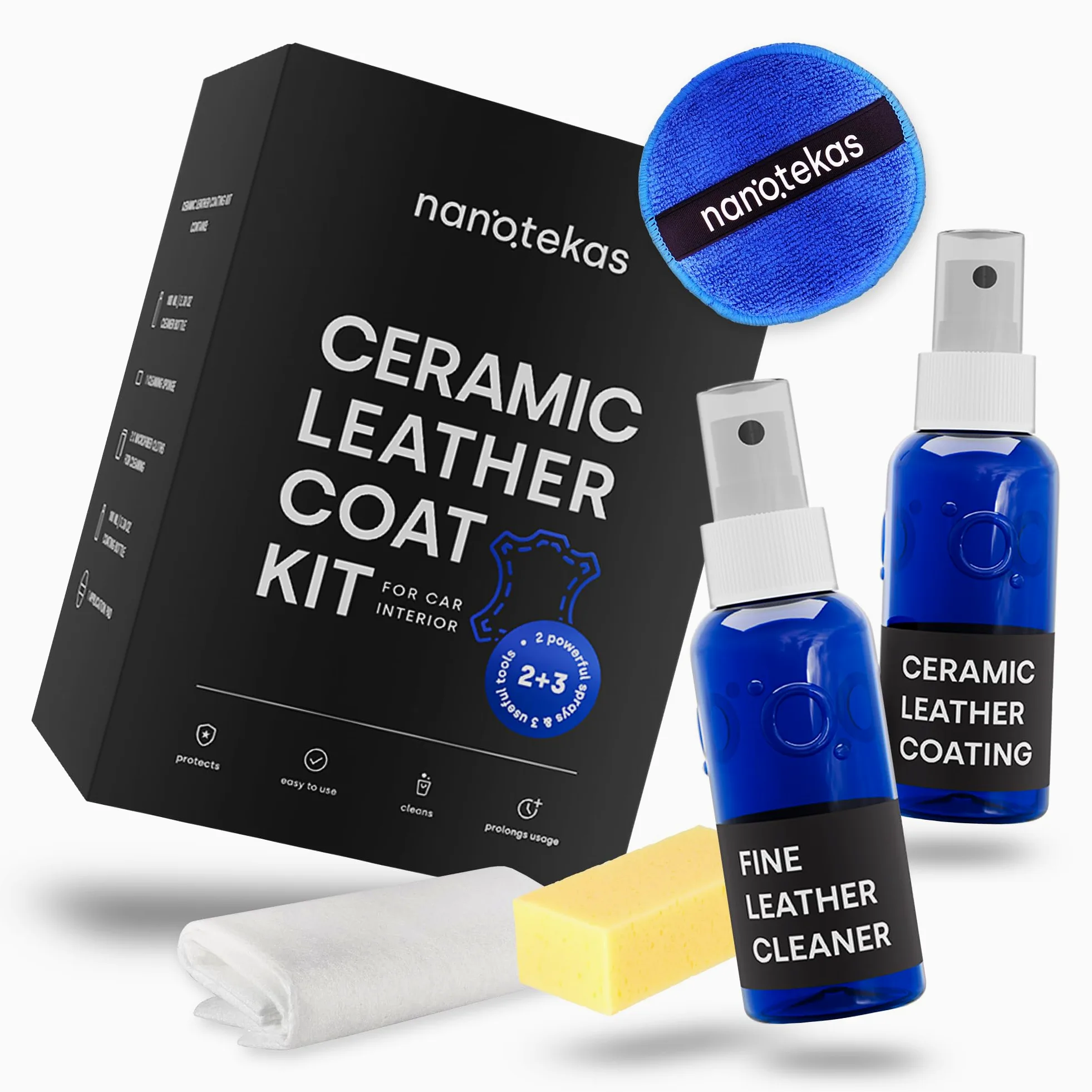 Kit de limpiador de cuero y revestimiento de cerámica: protector de cuero de larga duración para cuero vegano Tesla, asientos de coche, muebles y zapatos, escudo universal de nano cerámica