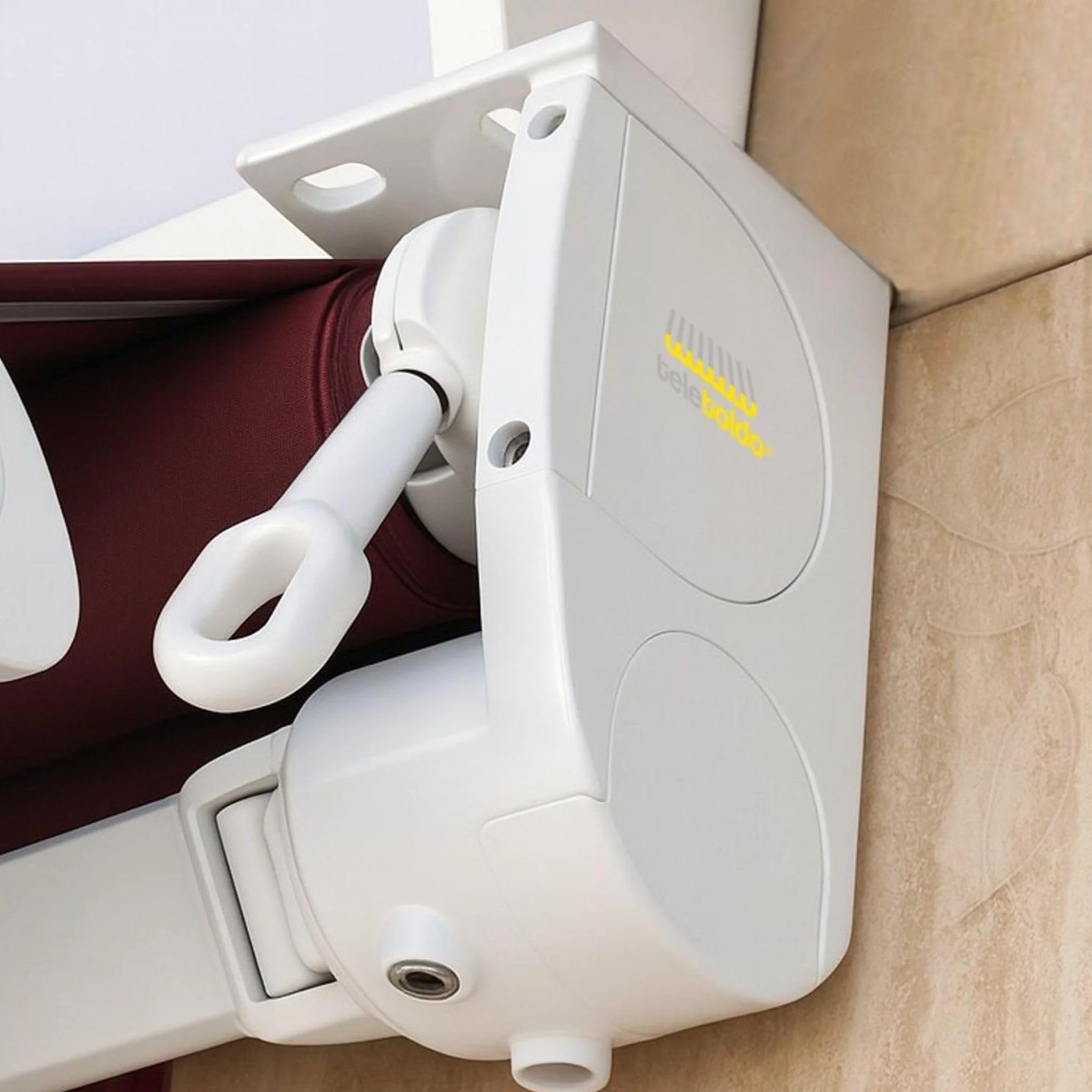 Máquina Elevadora Profesional para Toldos color blanco ● Incluye Kit Tornillos ● Alta Resistencia – Acabado Premium