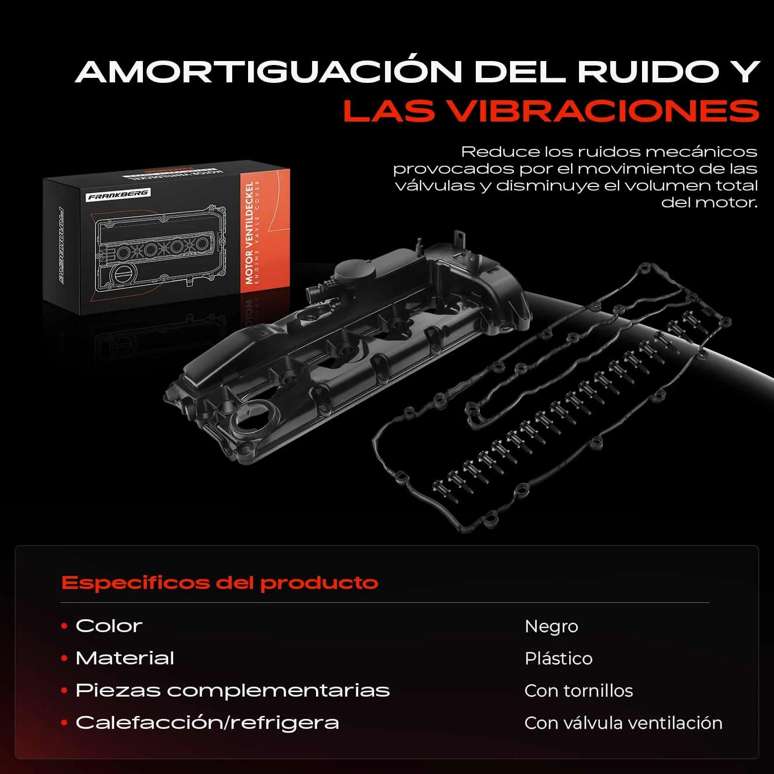 Frankberg Tapa de culata 6510109714 | Compatible con: Autobús Vito W639, Viano W639, Clase S V222 W222 X222, GLC X253, Sprinter 35-T Caja B906, Clase M W166
