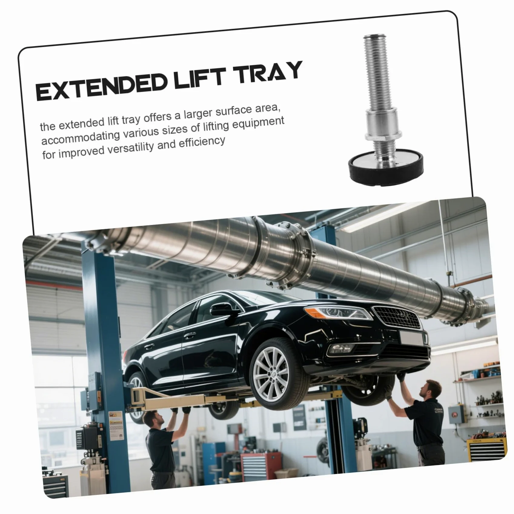 Accesorios para Elevador Bandeja Protectora Extendida de Goma para Elevadores de Automóviles Superficie Antideslizante de Metal y Goma Resistente para Uso Industrial y Comercial