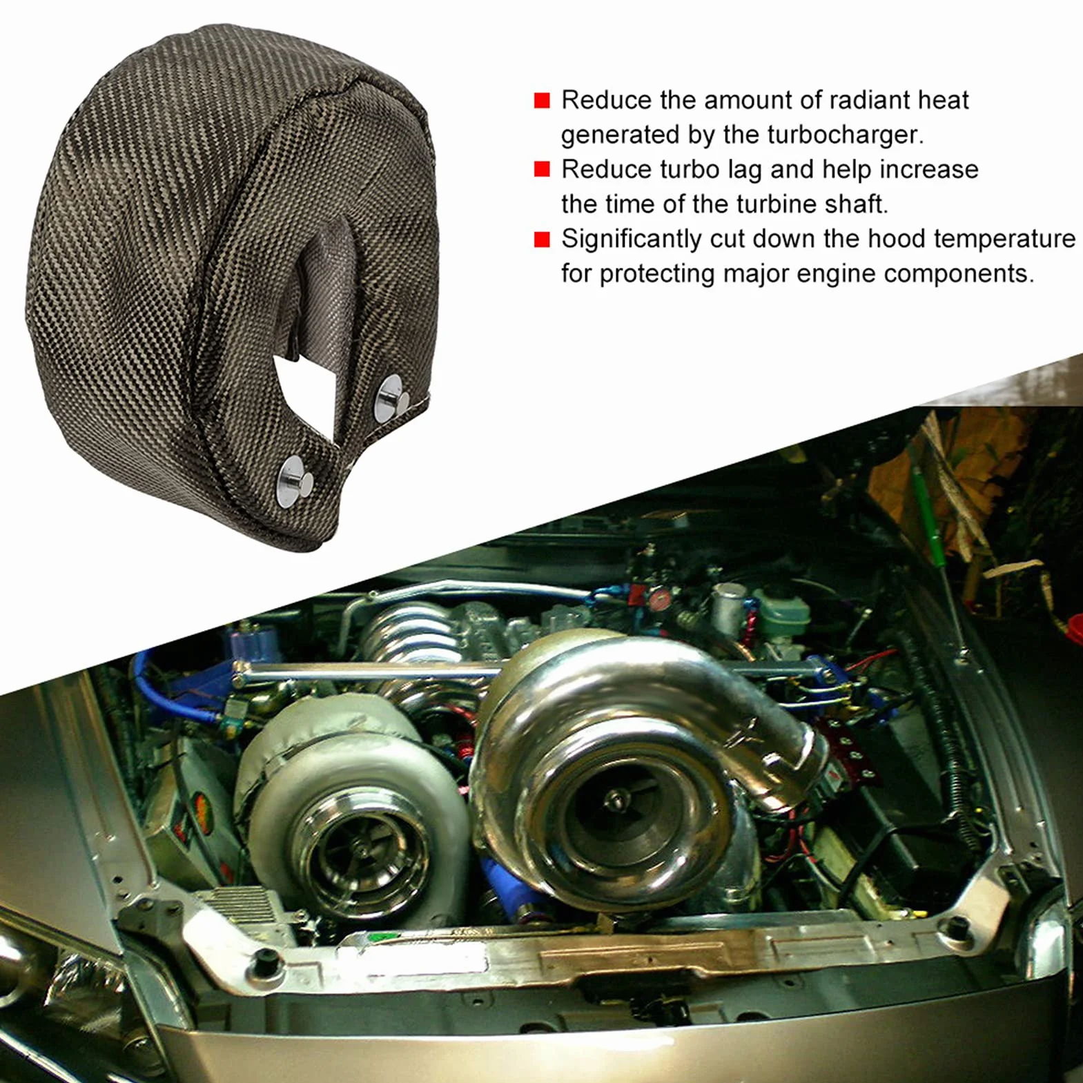 Turbo Heat Shield, Single Titanium Turbo Heat Shield Manta Barrera Turbo Charger Cover T3 / GT35 / GT37 / GT40 / GT42