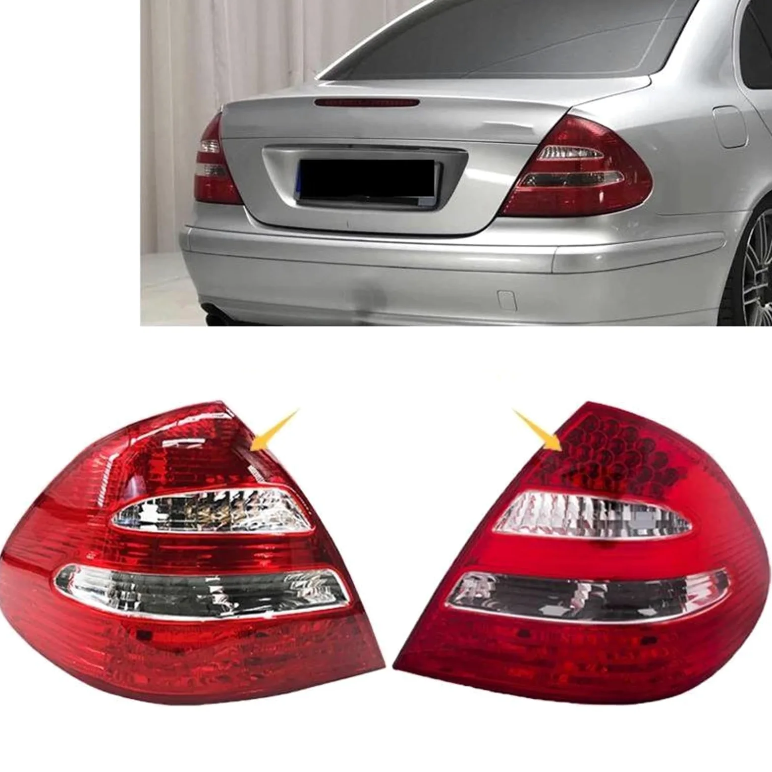 Luces Traseras Piloto Trasero Para Mercedes Para Benz W211 E200 E220 E240 E280 2002-2006 Luz Trasera Luces De Freno Intermitentes Y Posición Piloto Trasero Luz De Freno(Sin bombilla,Izquierda)