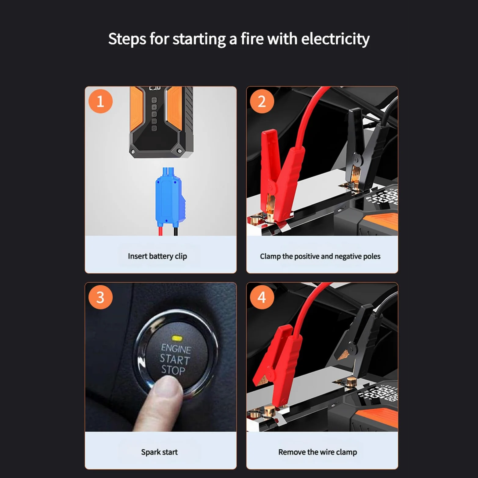 Monitor digital de presión de neumáticos, compresor de aire inalámbrico con batería, arrancador para auto y motocicleta, inflador de neumáticos de coche